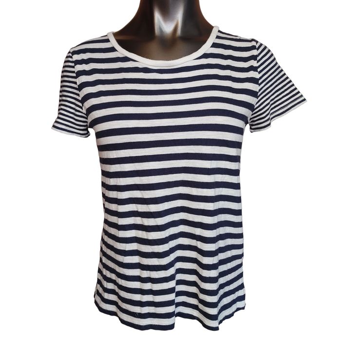 J.Crew Re-Imagined x J.Crew Women's Black/White Striped T-shirt S | Grailed