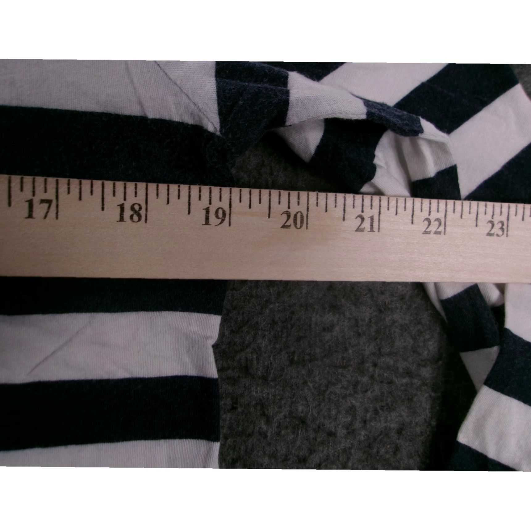 Loft VINTAGE LOFT Shirt Women M Navy White Stripe Nautical Casual Cotton Long Sleeve Round Neck Size M / US 6-8 / IT 42-44 - 3 Thumbnail