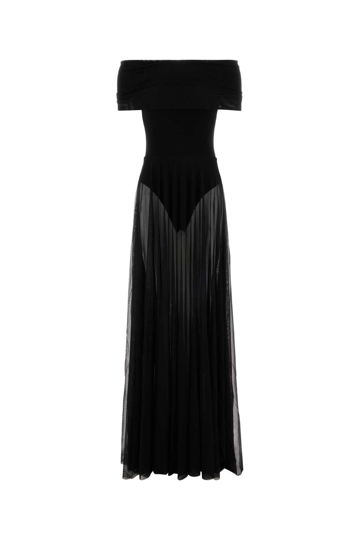 Norma Kamali Black Jersey And Tulle Dress Size S / US 4 / IT 40 - 1 Thumbnail