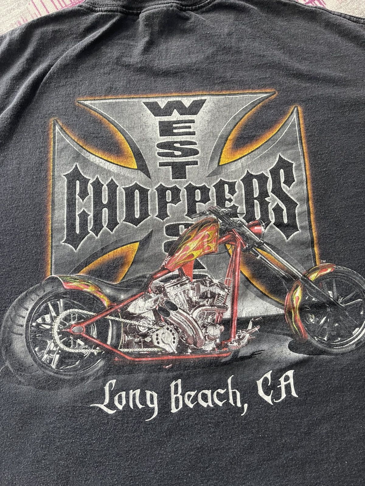 West Coast Choppers VINTAGE WEST COAST CHOPPERS LONG BEACH CA TEE VERY RARE Size US XL / EU 56 / 4 - 6 Thumbnail