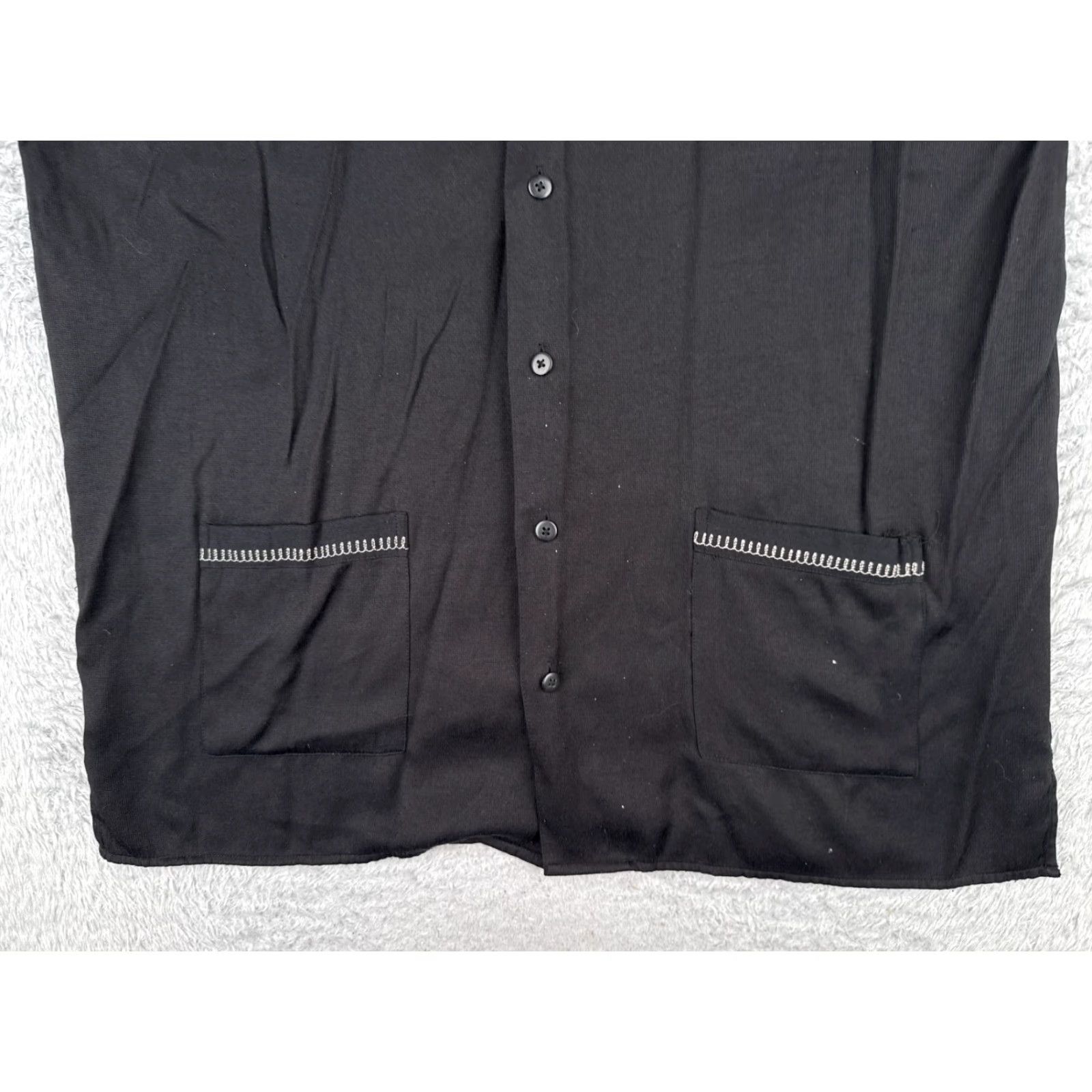 Cherokee VINTAGE Cherokee Waikiki Wear Shirt Men's Hawaiian Button-Up Adult Large Black Rayon Blend Size US L / EU 52-54 / 3 - 5 Thumbnail