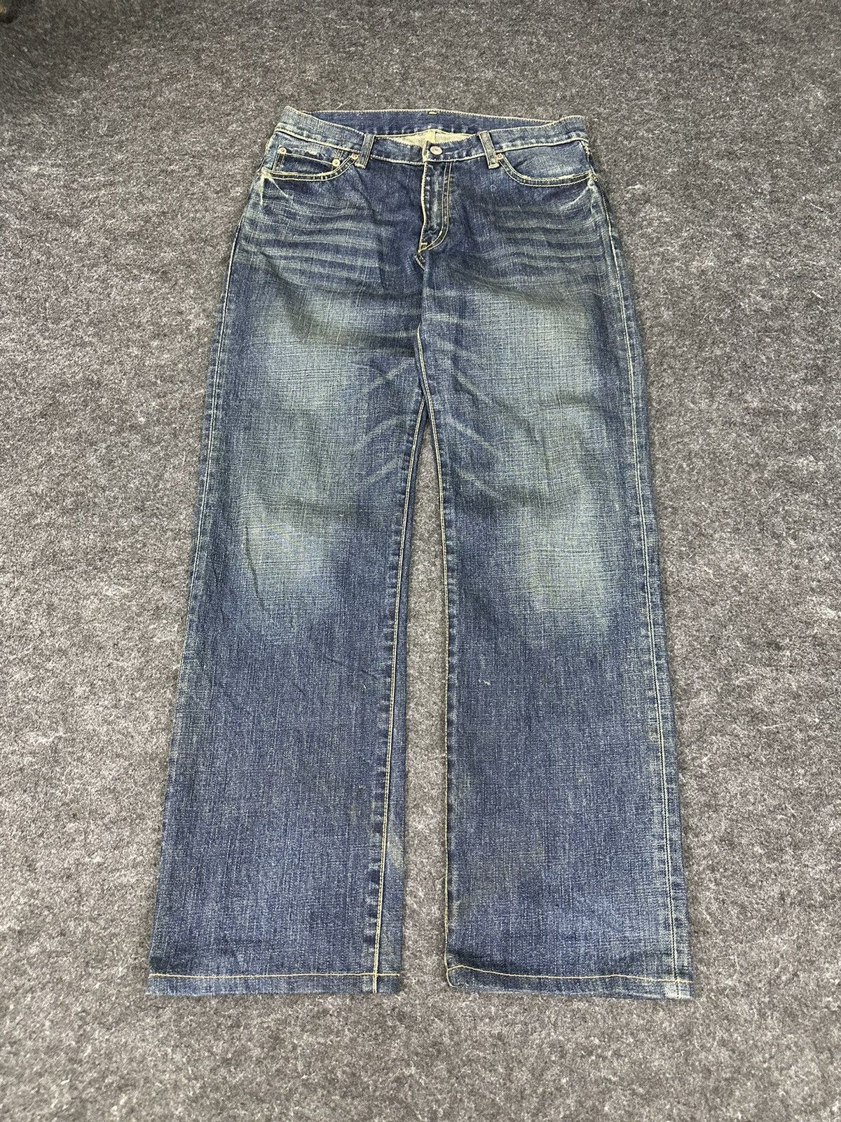 Vintage 90s Uniqlo Japan S002 Washed Denim W32 D721