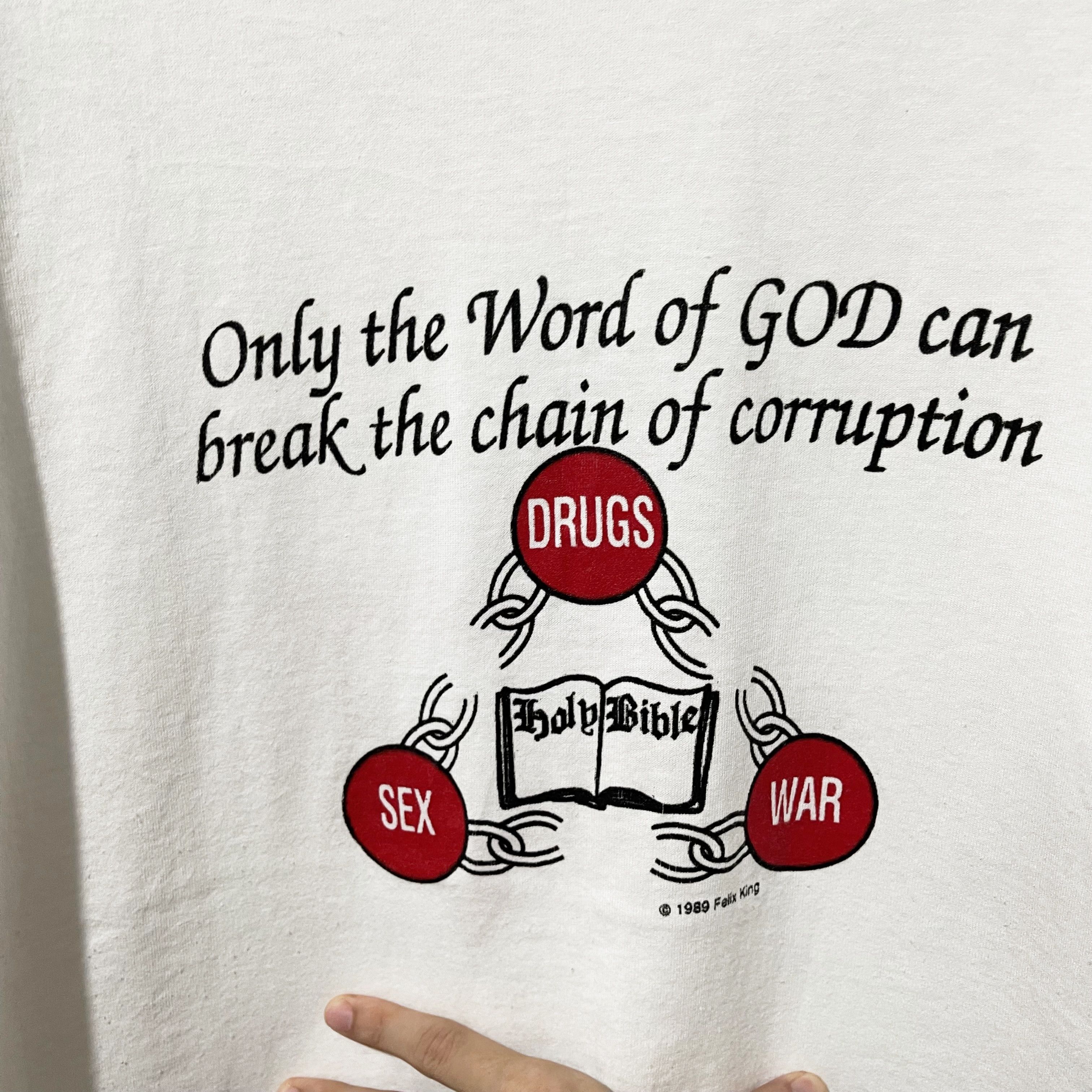 Vintage Vintage 1989 Christian “Word of God” Double-Sided T-Shirt Size US XL / EU 56 / 4 - 2 Thumbnail