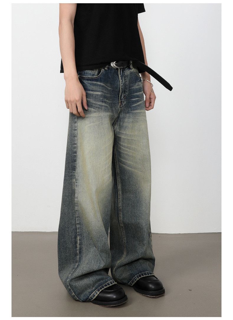 Japanese Brand Men's Washed Distressed Loose Straight Vintage Jeans Size US 32 / EU 48 - 5 Thumbnail