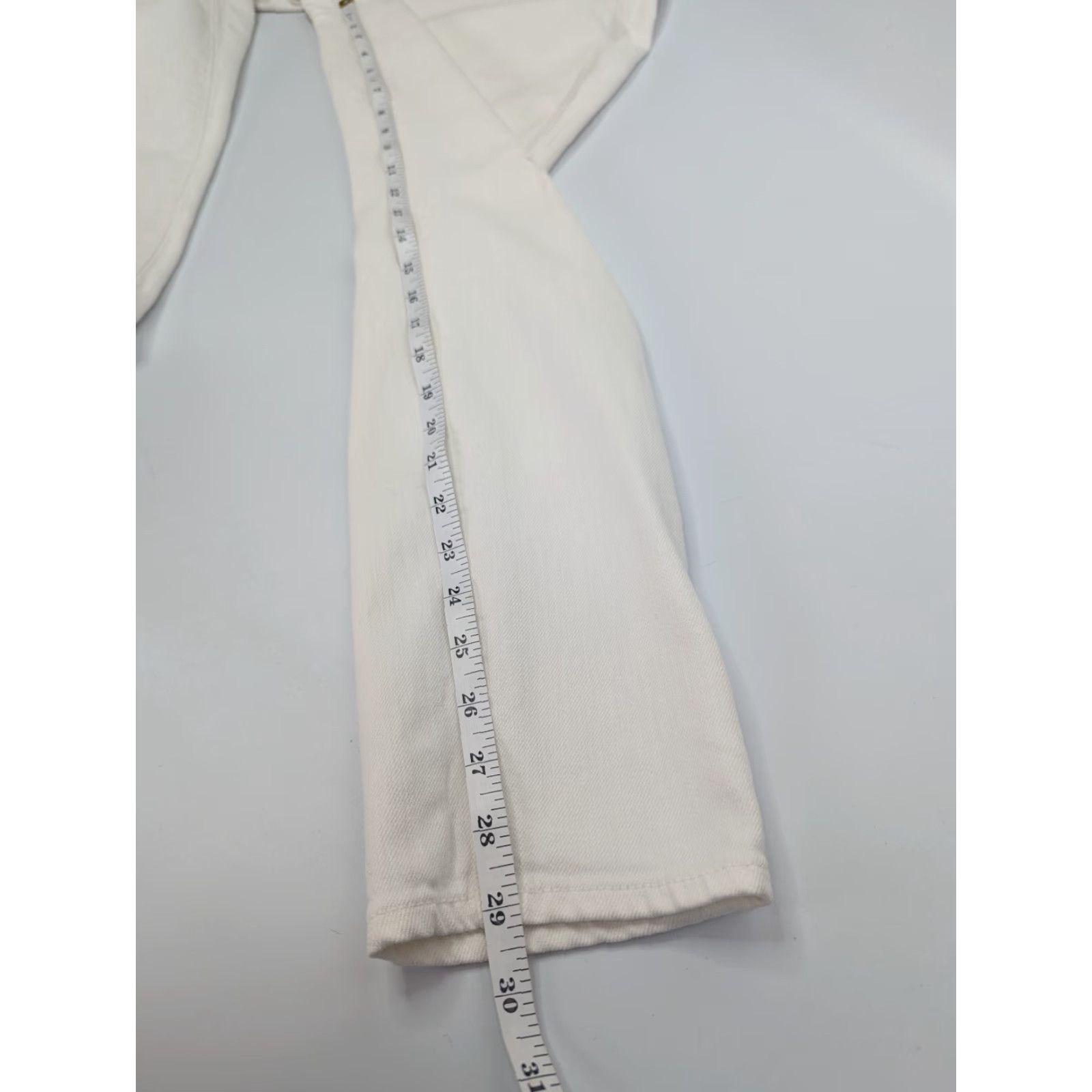 Vintage AG Adriano Goldschmied Jeans Womens 31 The Legging Super Skinny Distressed Ankle Ivory Size 24" / US 00 / IT 34 - 7 Thumbnail