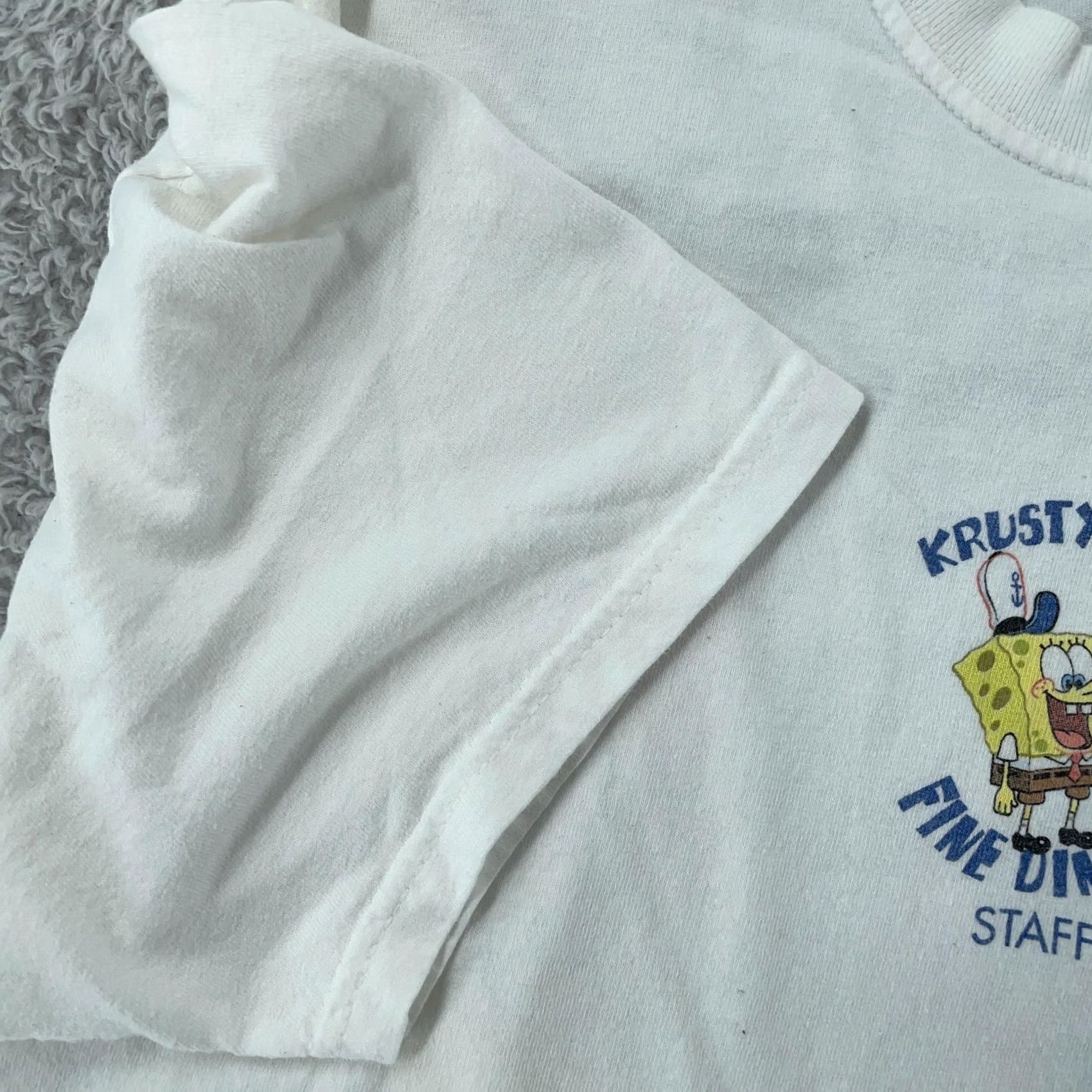 Nickelodeon VINTAGE SpongeBob SquarePants Krusty Krab T-Shirt Small Nickelodeon Men Short Sleeve Crew Neck White Cotton Graphic Print DK Size US S / EU 44-46 / 1 - 5 Thumbnail