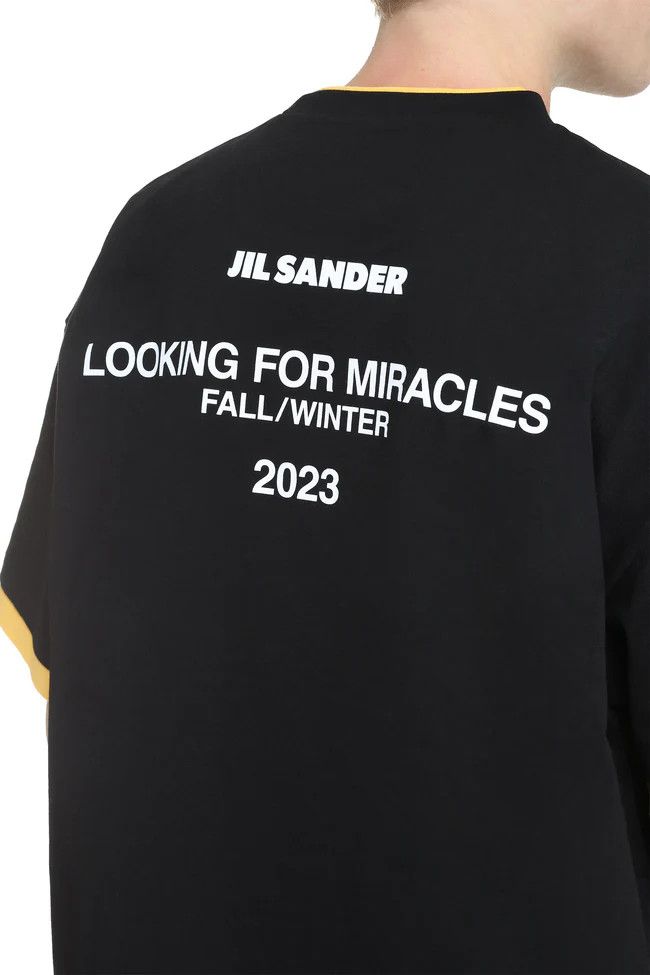 Jil Sander o1y1124 Cotton Crew-Neck Short Sleeves T-Shirt in Black Size US M / EU 48-50 / 2 - 5 Thumbnail