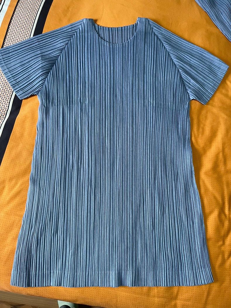 Issey Miyake Issey Miyake Haze blue short-sleeved shirt Size L / US 10 / IT 46 - 4 Thumbnail