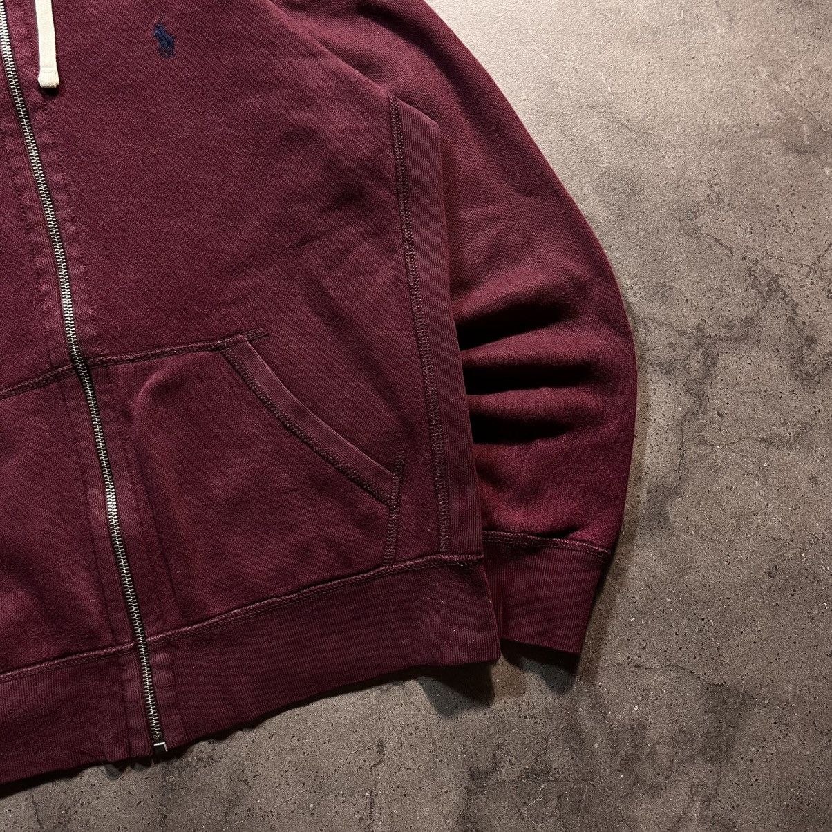 Polo Ralph Lauren Burgundy Polo Ralph Lauren Vintage Small Pony Zip Hoodie Size US M / EU 48-50 / 2 - 4 Thumbnail