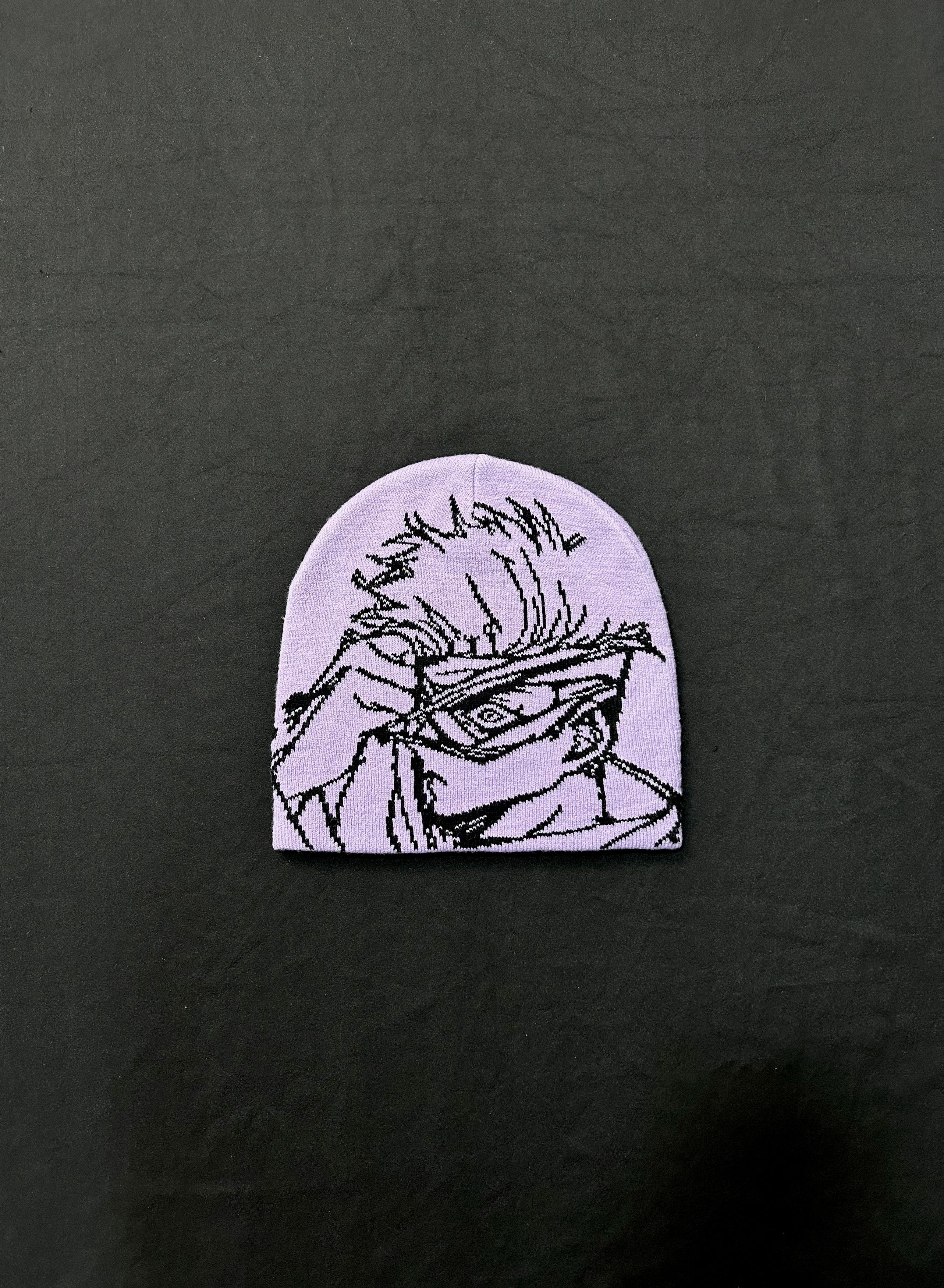 Japanese Brand Rare Anime Character Graphic No Cuff Beanie Hat Purple OS Size ONE SIZE - 1 Thumbnail