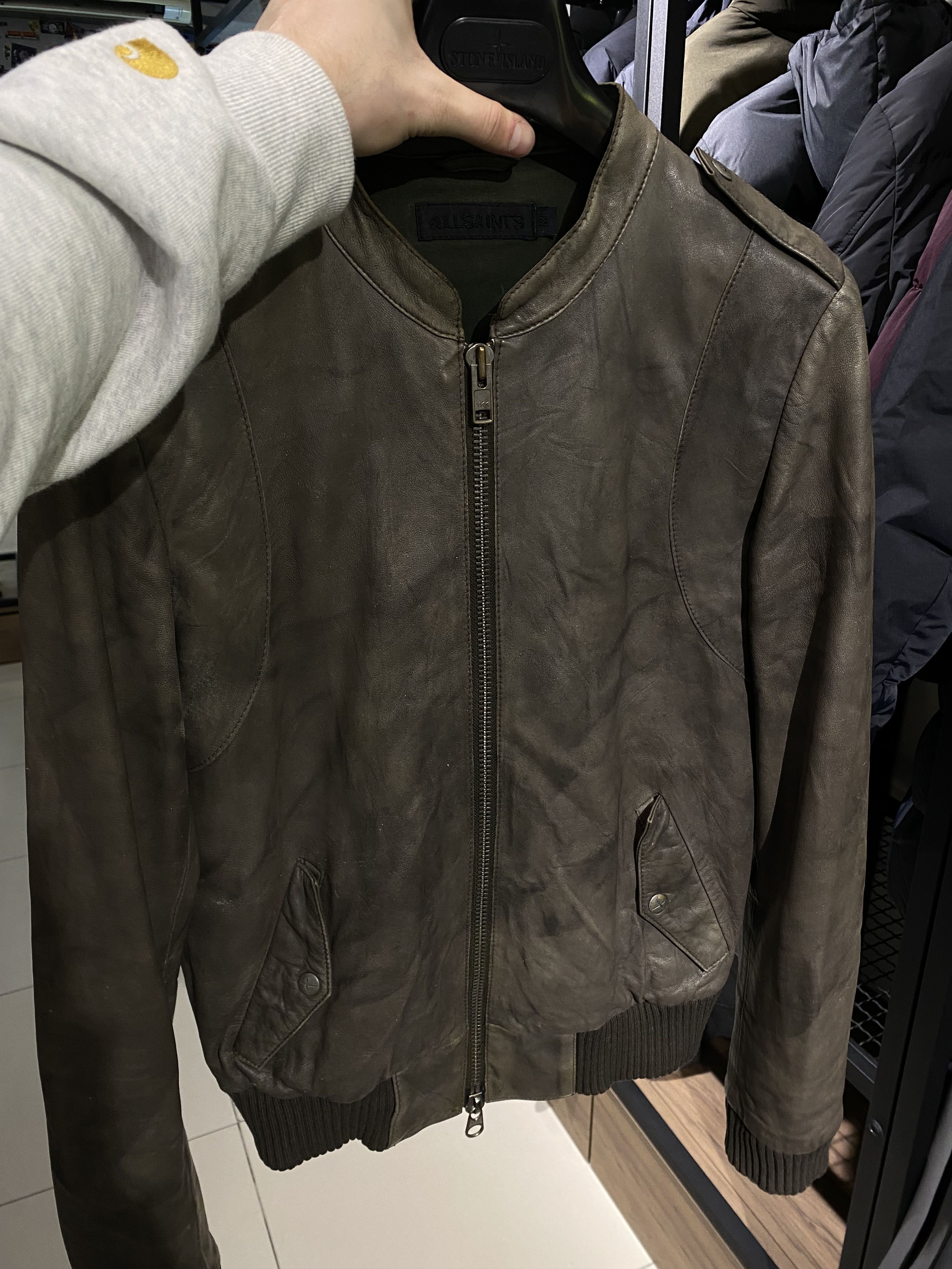 Allsaints Vintage Distressed Allsaints leather bomber jacket size M Size US M / EU 48-50 / 2 - 3 Thumbnail