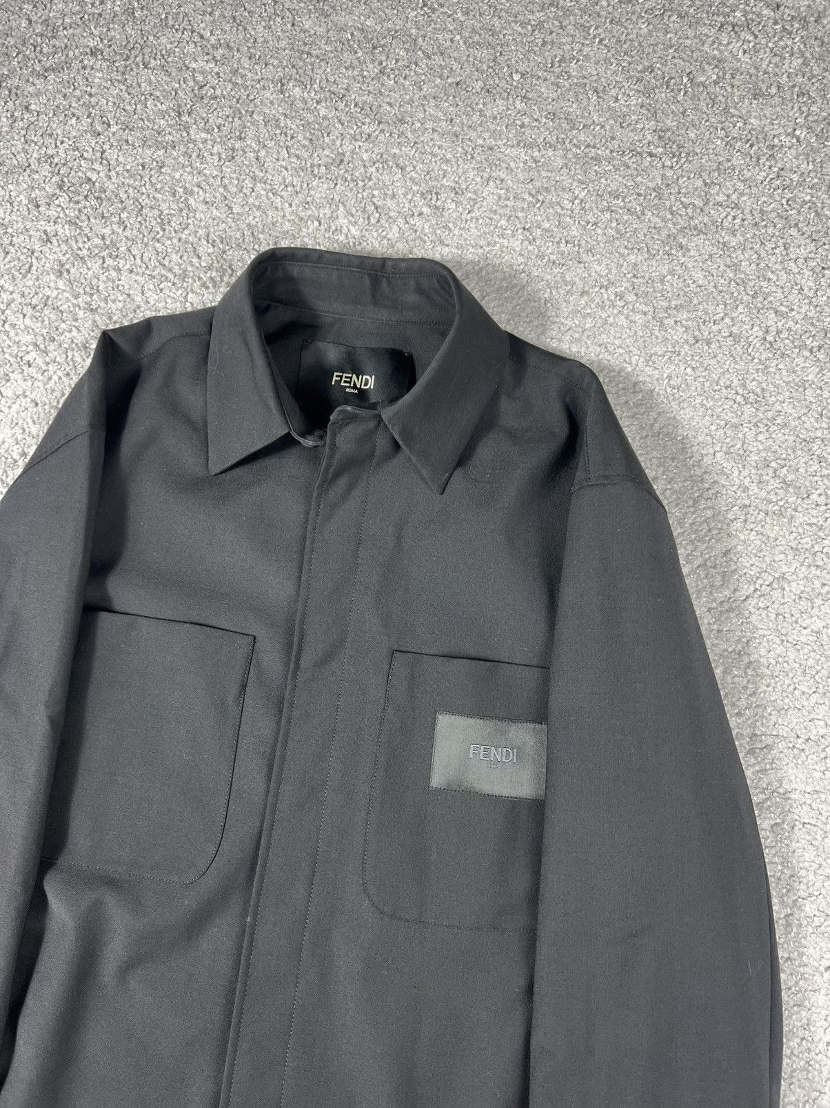 Fendi 2023 Fendi Logo Patch Black Overshirt Size US L / EU 52-54 / 3 - 4 Thumbnail