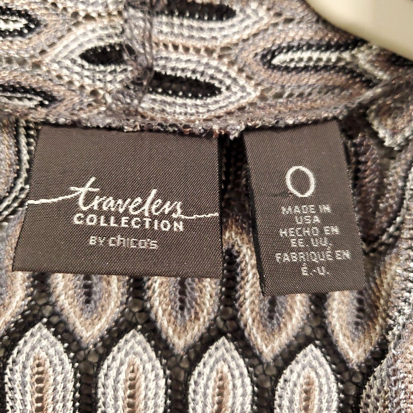Vintage Chicos Cardigan Womens Small Gray 3/4 Sleeve Open Front Travel Casual Knit Sweater Size S / US 4 / IT 40 - 5 Thumbnail