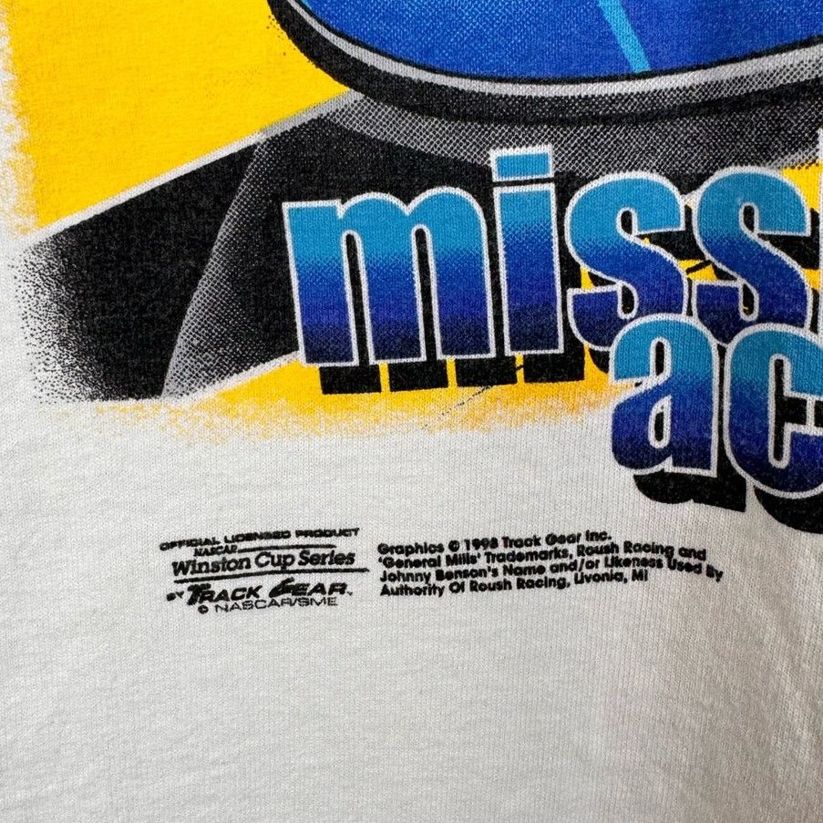 NASCAR × Vintage VTG 90s Nascar Big Print T Shirt Sz XL White Cheerios #26 Size US XL / EU 56 / 4 - 4 Thumbnail