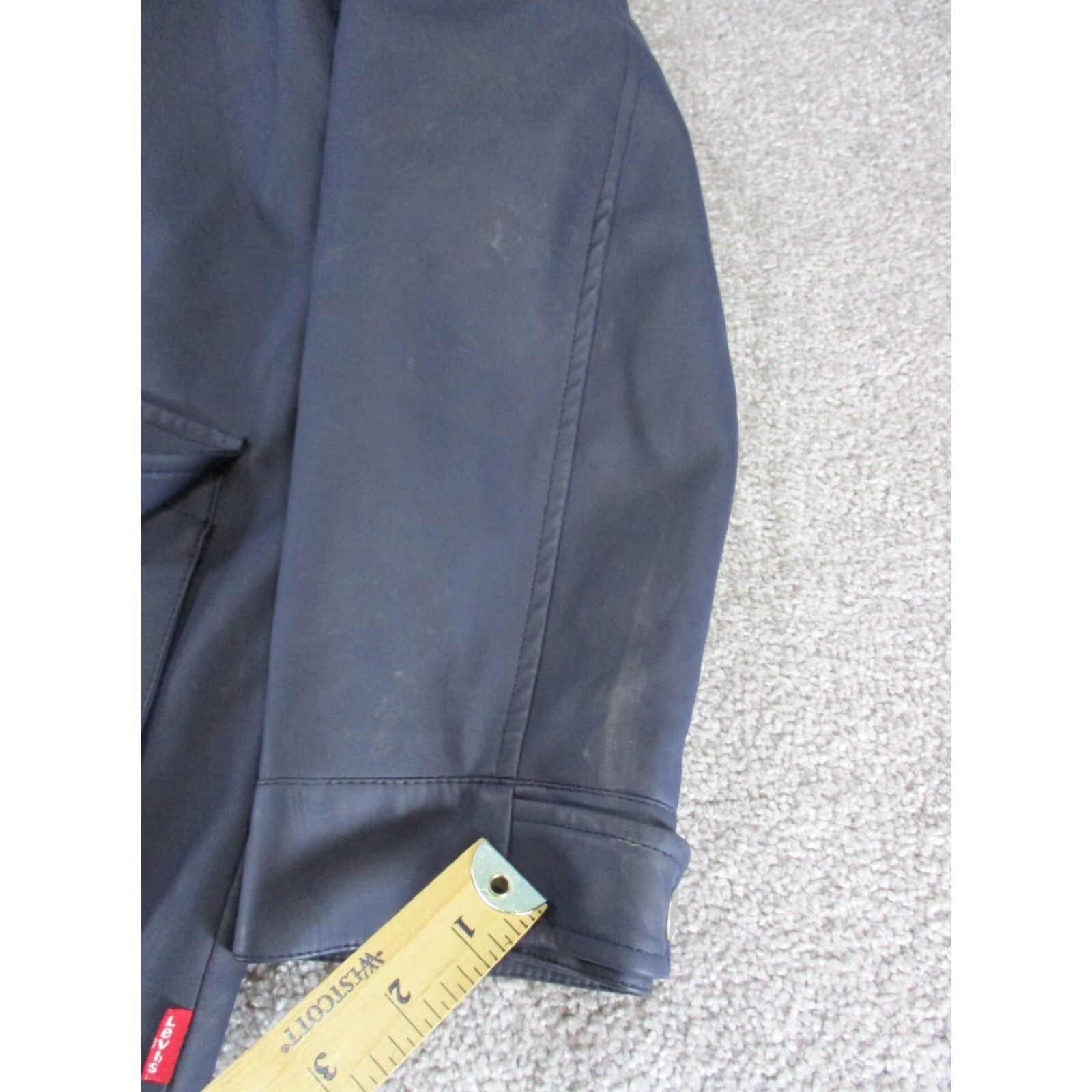 Levi's VINTAGE Levi'S Rain Coat Womens Large Blue Faux Leather Coat Rain Coat Jacket Long Sleeve Zip Size L / US 10 / IT 46 - 6 Thumbnail