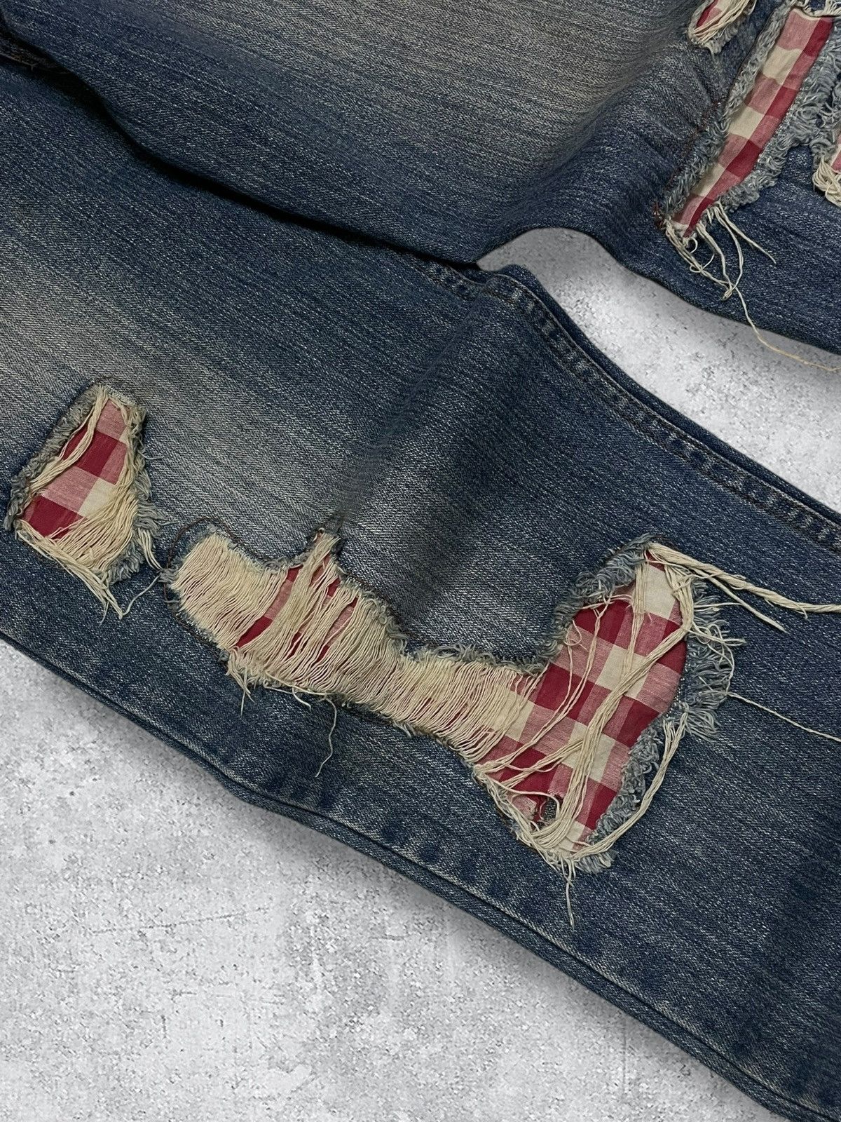 Japanese Brand Vintage Japan Designer 90’s Nylaus Grunge Patchwork Denim Size US 34 / EU 50 - 6 Thumbnail