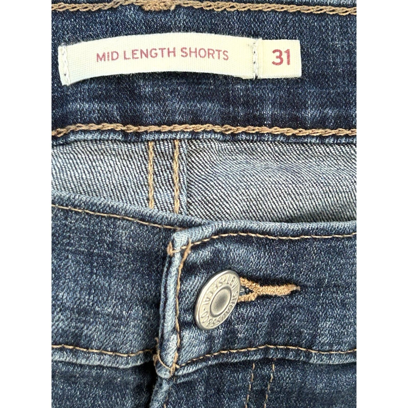 Levi's Levi's Denim Shorts Bermuda Mid Length Womens Blue 31 Regular Stretch Pockets Button Size 24" / US 00 / IT 34 - 5 Thumbnail