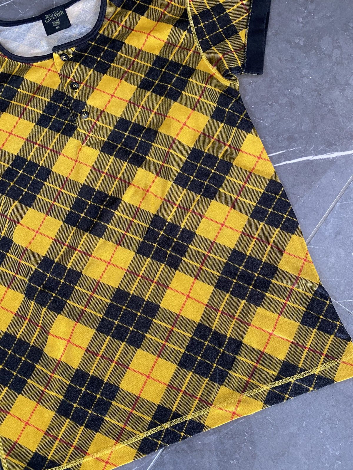 Jean Paul Gaultier Jeanpaulgaultier mesh plaid yellow shirt Size M / US 6-8 / IT 42-44 - 3 Thumbnail