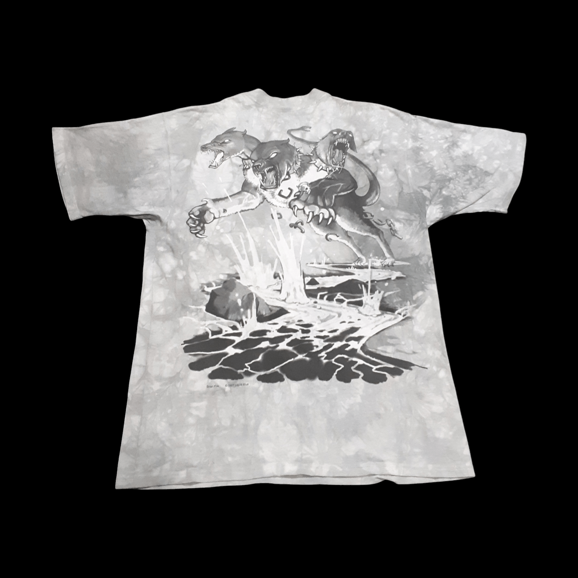 Liquid Blue × Vintage Vintage Rare Liquid Blue T Shirt Cerberus 1997 XL Original Size US XL / EU 56 / 4 - 7 Thumbnail