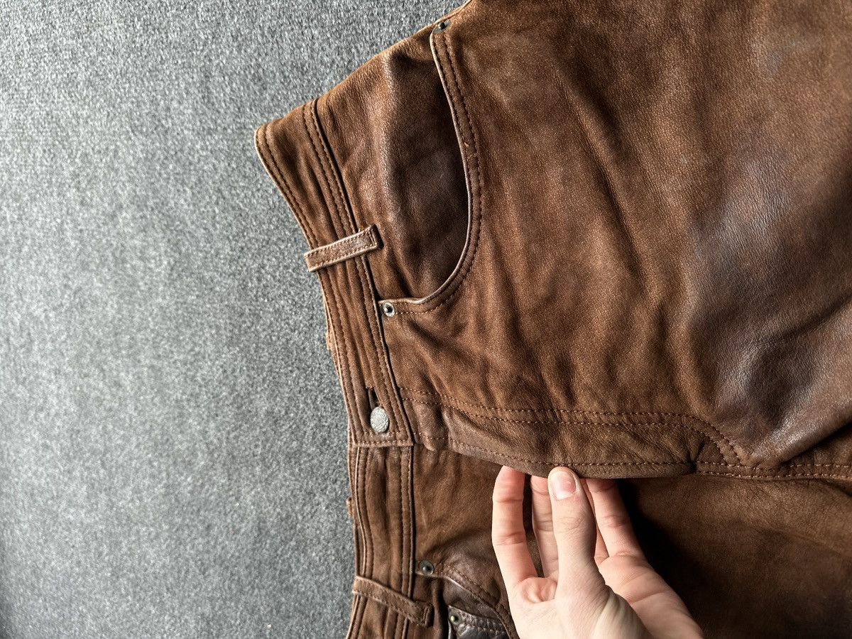 Other 🚨GRAIL MEN LEATHER PANTS Y2K WESTERN MOTORCYCLE Size US 32 / EU 48 - 8 Thumbnail