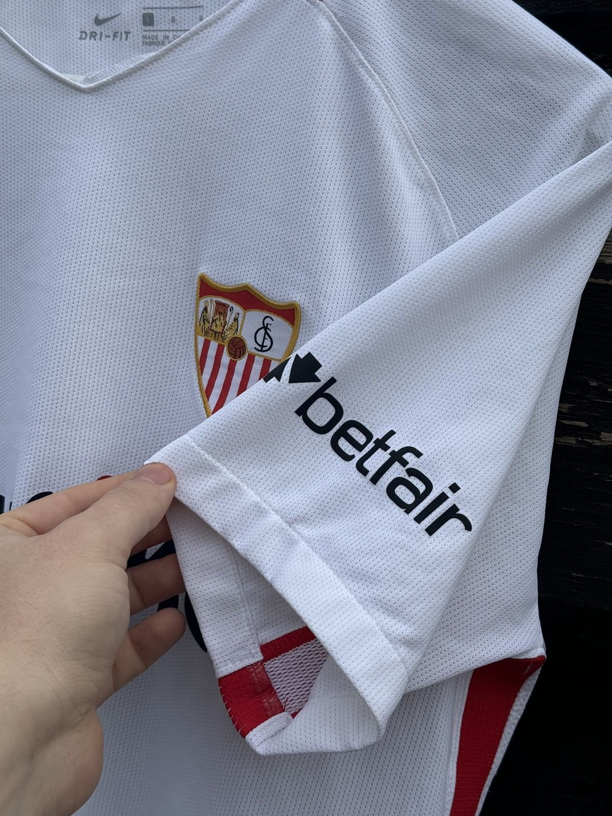 Nike 2018 Nike Sevilla playtika white soccer jersey Size US L / EU 52-54 / 3 - 4 Thumbnail