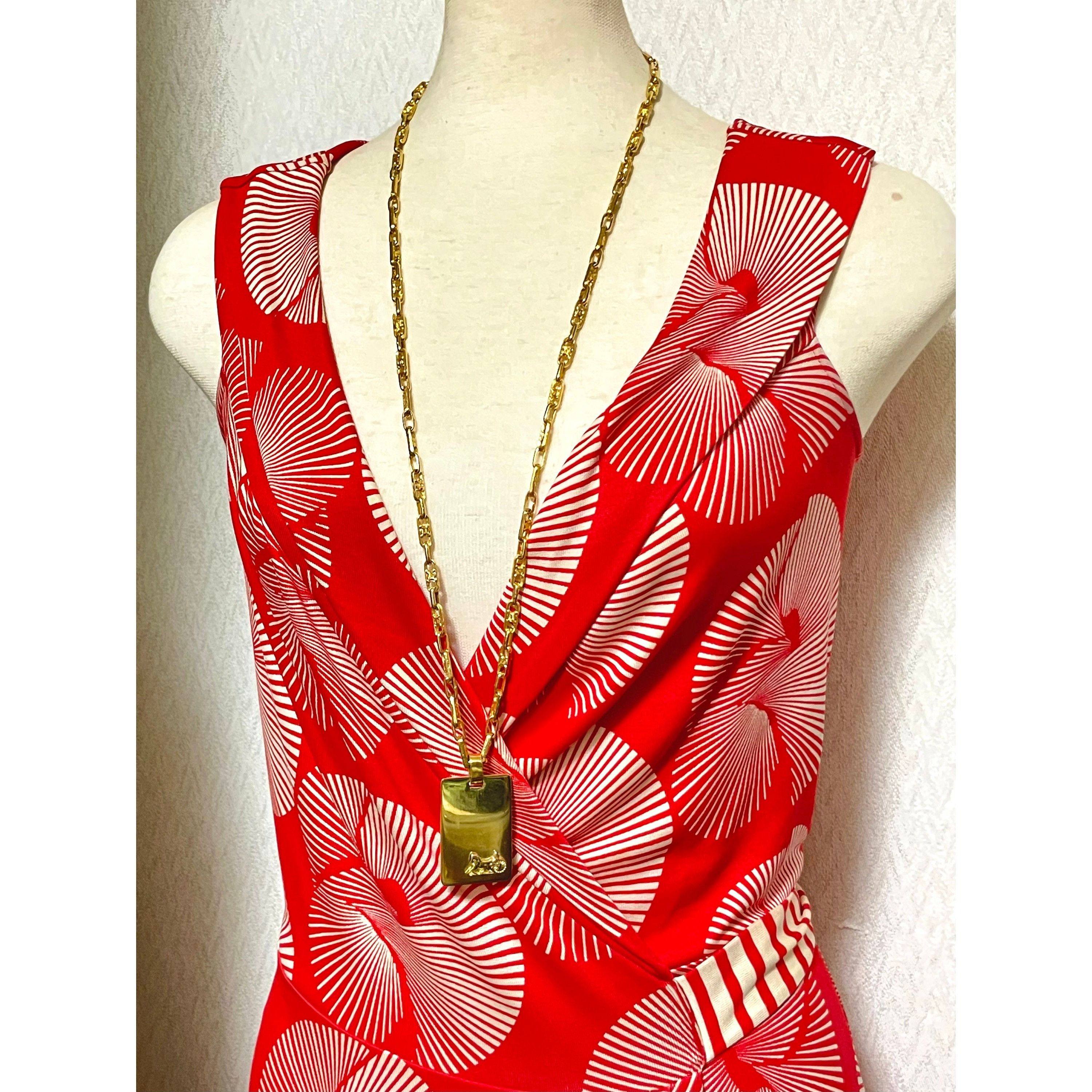 Celine Vintage Celine golden long necklace with triomphe logo Size ONE SIZE - 4 Thumbnail