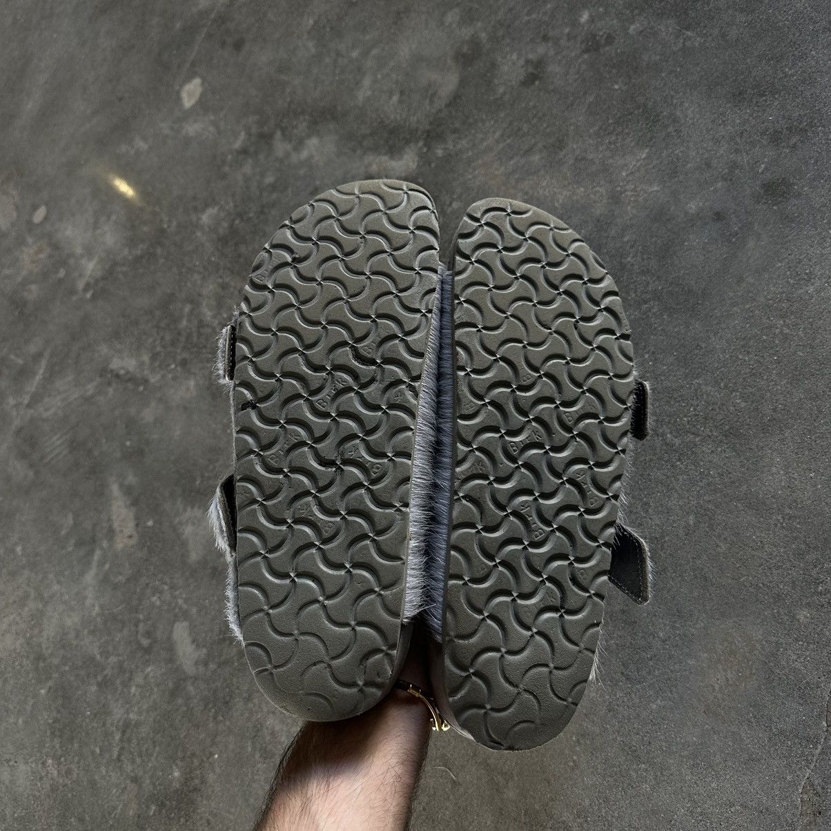 Birkenstock Gray Fur Sandals Size US 10.5 / EU 43-44 - 3 Thumbnail