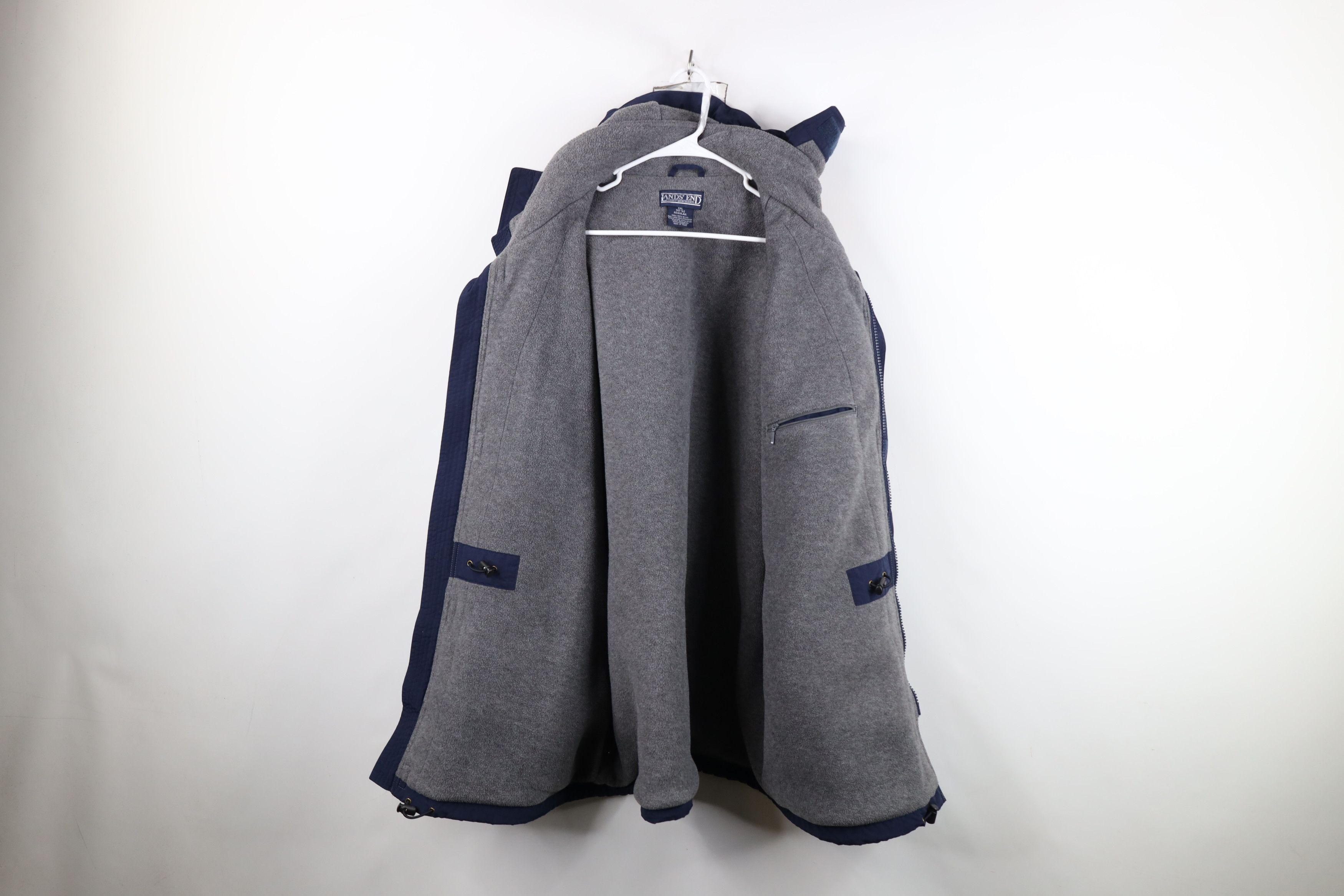 Lands' End Vintage 90s Lands End Fleece Lined Hooded Parka Jacket Blue Size US XXL / EU 58 / 5 - 10 Thumbnail