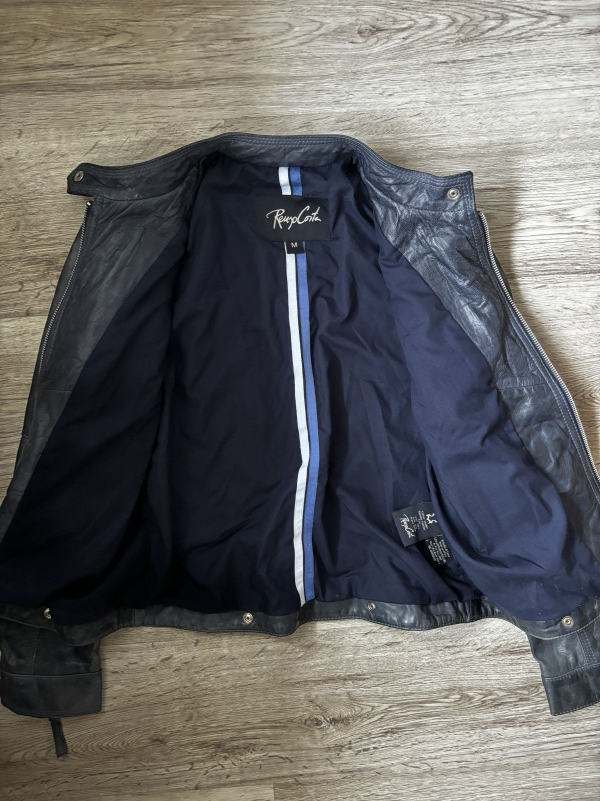 Other Renzo Costa Dark Blue Leather Jacket M – Peru Made Size M / US 6-8 / IT 42-44 - 17 Thumbnail