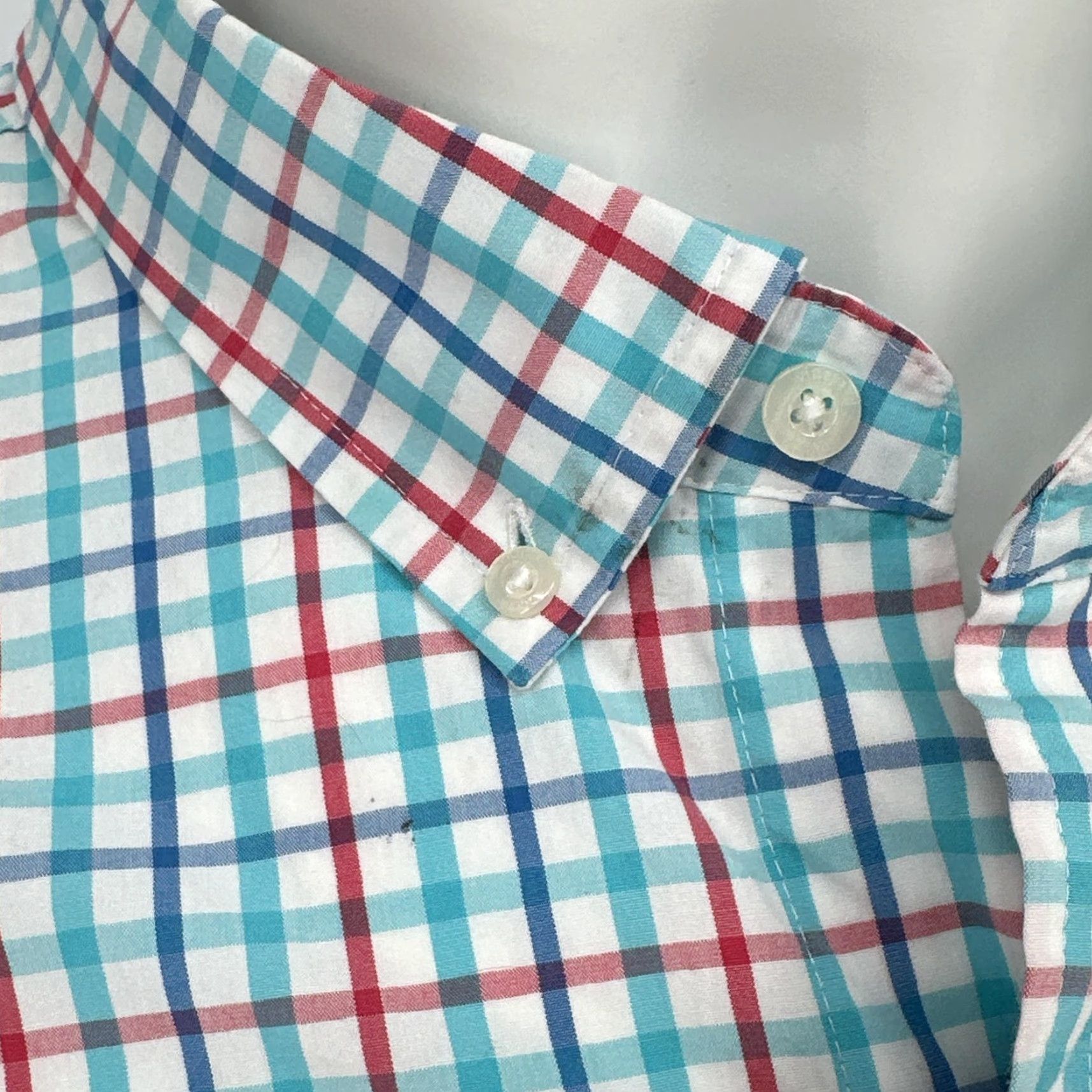 Vineyard Vines Vineyard Vines Shirt Mens Big 4X Blue Check Stretch Long Sleeve Button Down Size US XXL / EU 58 / 5 - 3 Thumbnail