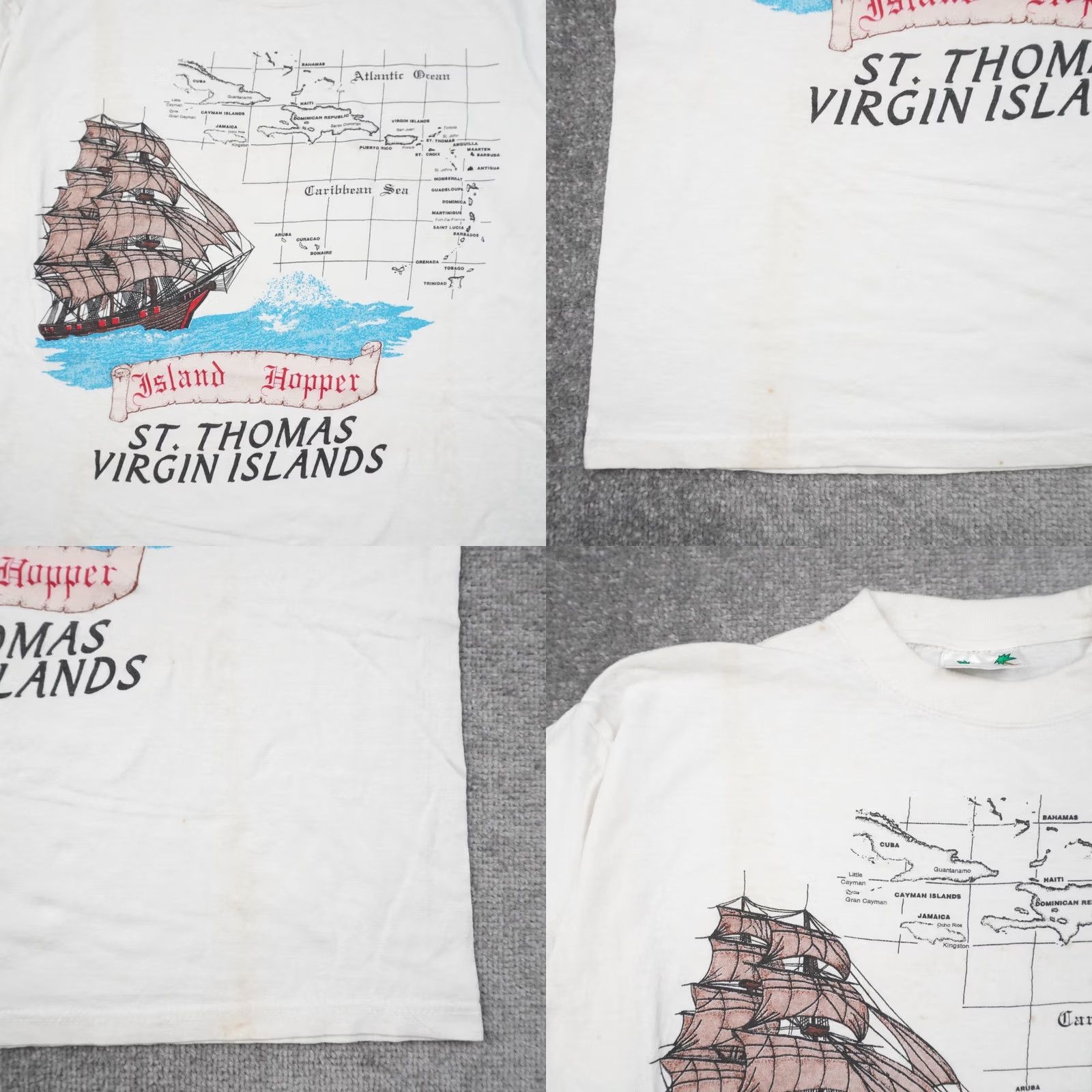 Vintage VINTAGE St. Thomas Virgin Islands Ship Mens Large White Short Sleeve T-Shirt Size US L / EU 52-54 / 3 - 8 Thumbnail