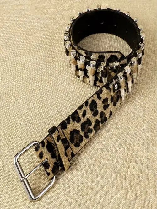 Other 100 cmLeopard print bullet PU Leather belt Size ONE SIZE - 2 Thumbnail