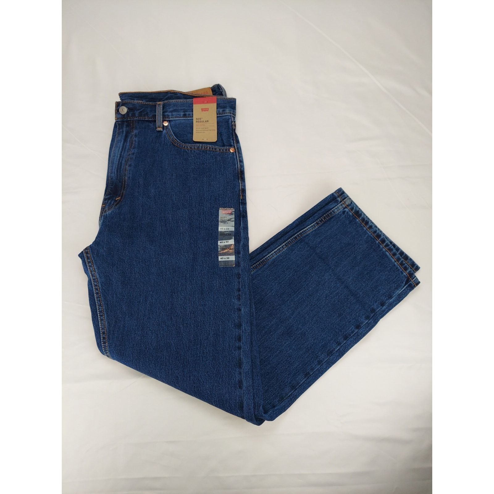 Levi's Levis NEW 505 Regular Straight Leg 40x32 Dark Stonewash Jean Size US 40 / EU 56 - 1 Thumbnail