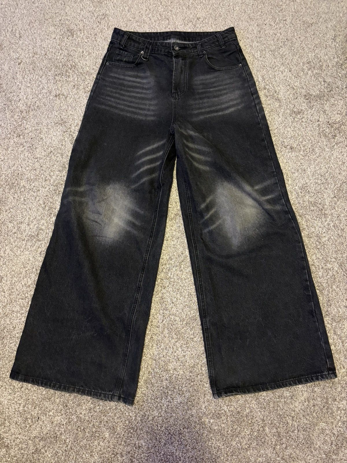 Other Black Faded Wide Leg Denim Size US 32 / EU 48 - 1 Thumbnail