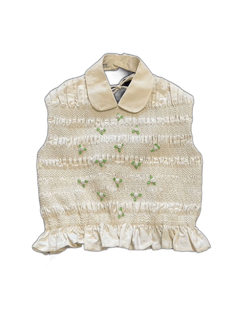 Miu Miu MiuMiu Floral Embroidered Sleeveless Top Size S / US 4 / IT 40 - 1 Thumbnail