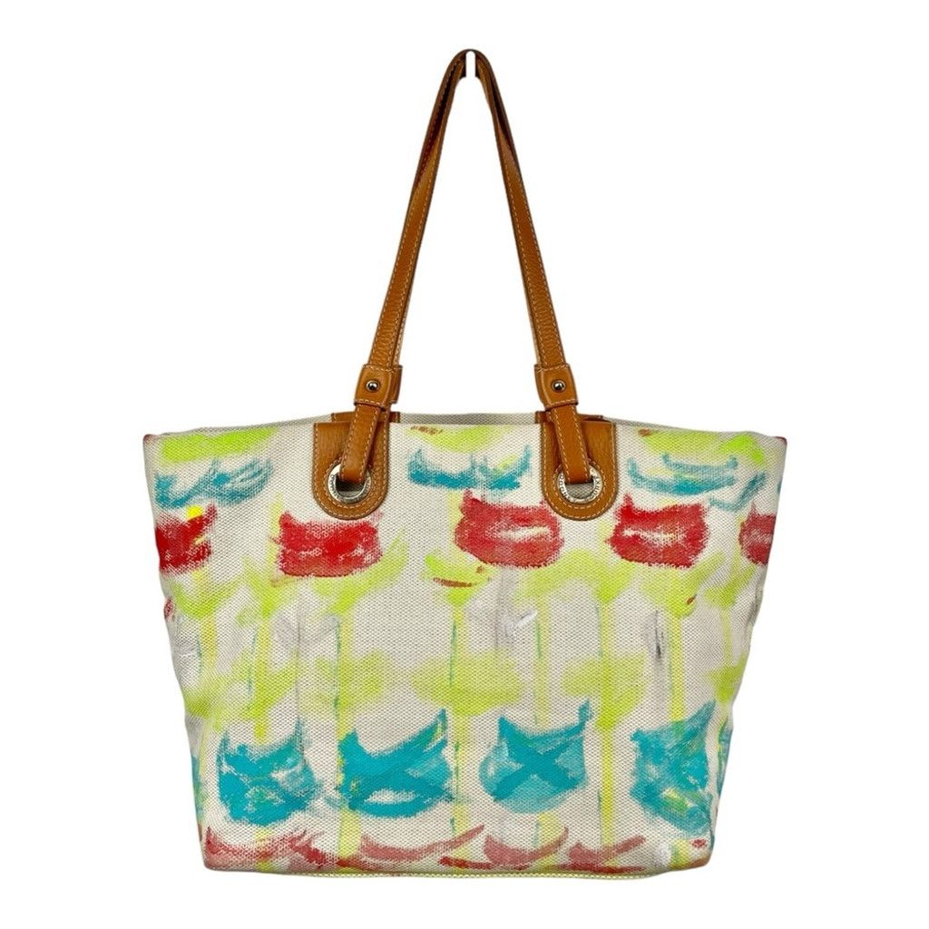 Dooney & Bourke Dooney & Bourke Canvas Leather Graffiti Multi Print Tote Bag Size ONE SIZE - 3 Thumbnail
