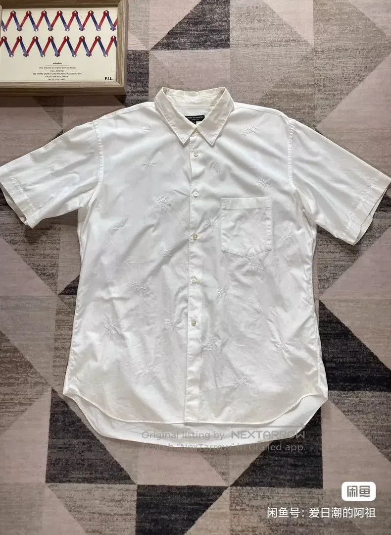 Comme des Garcons Comme Des Garcons Embroidered white shirt, size L Size L / US 10 / IT 46 - 1 Thumbnail
