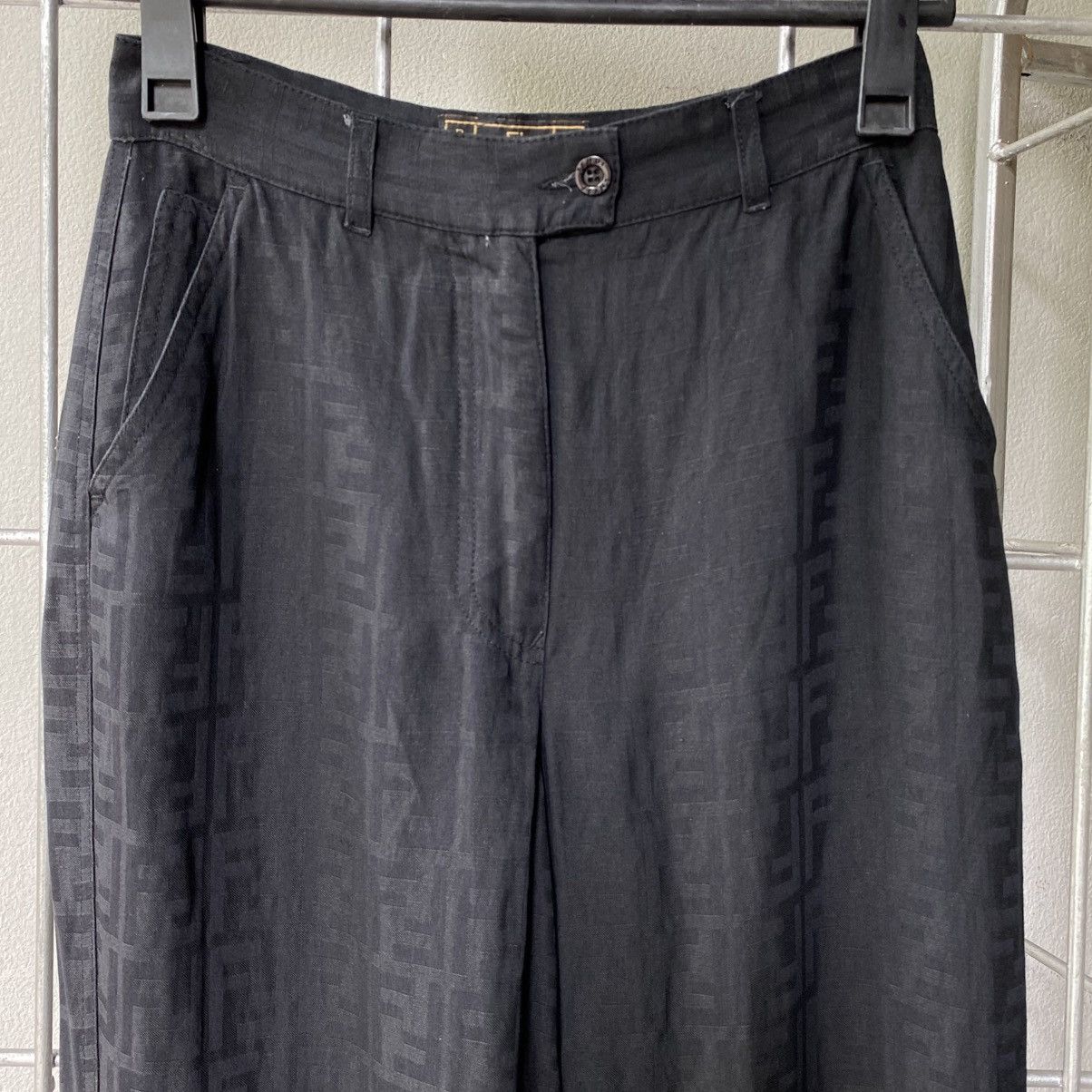 Fendi FENDI Black Monogram Pattern Pants Size 28" / US 6 / IT 42 - 22 Thumbnail