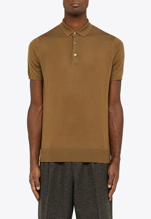 image of Loro Piana O1W1Db10224 Polo Shirts In Pecan, Men's (Size Medium)