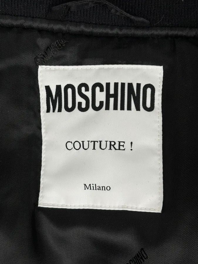 Moschino AW2018 Moschino Black Nylon Pinstriped Vest Bomber Jacket Size US L / EU 52-54 / 3 - 12 Thumbnail