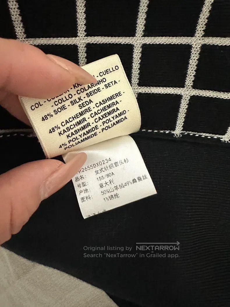Hermes Hermes Black and White Checkered High-Neck Knit Top Size XXS / US 00 / IT 34 - 8 Thumbnail