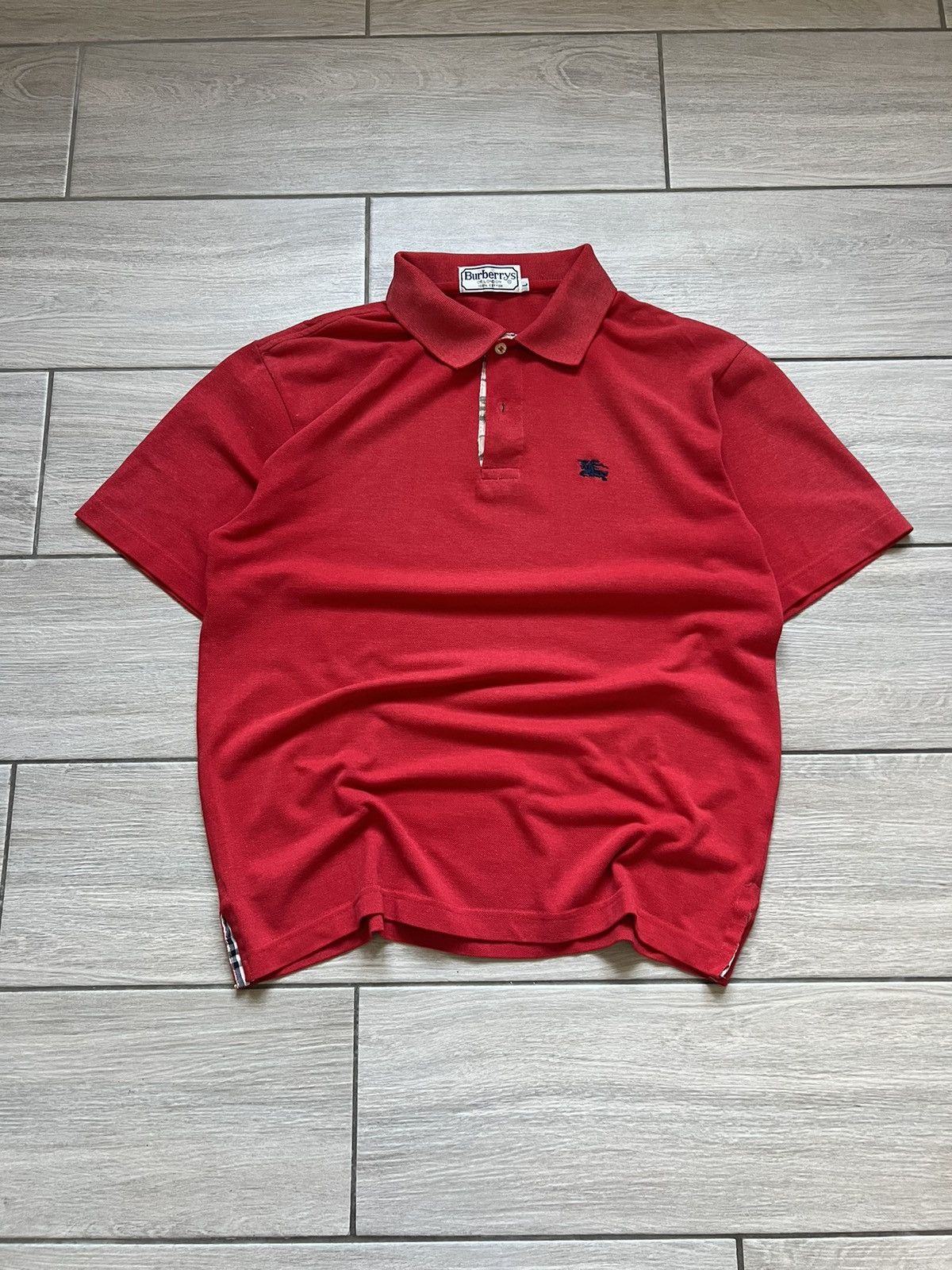 Burberry Burberry Vintage Polo T-shirt Mini Logo Red L Size Size US L / EU 52-54 / 3 - 1 Thumbnail