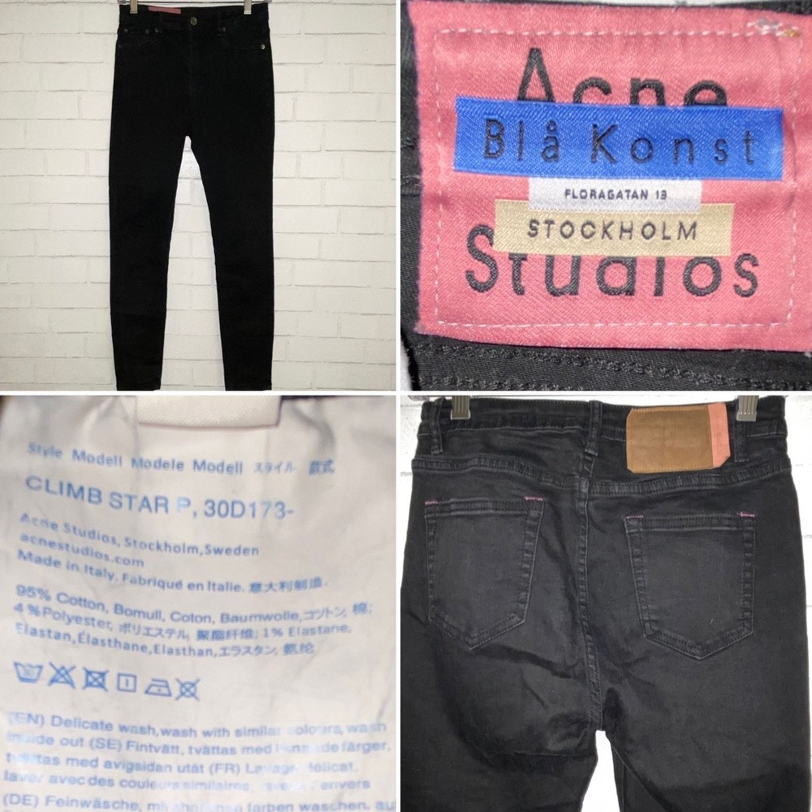 Acne Studios Acne Studios Stockholm $310 Climb Star Skinny Jeans Blk 28” Size 28" / US 6 / IT 42 - 1 Thumbnail