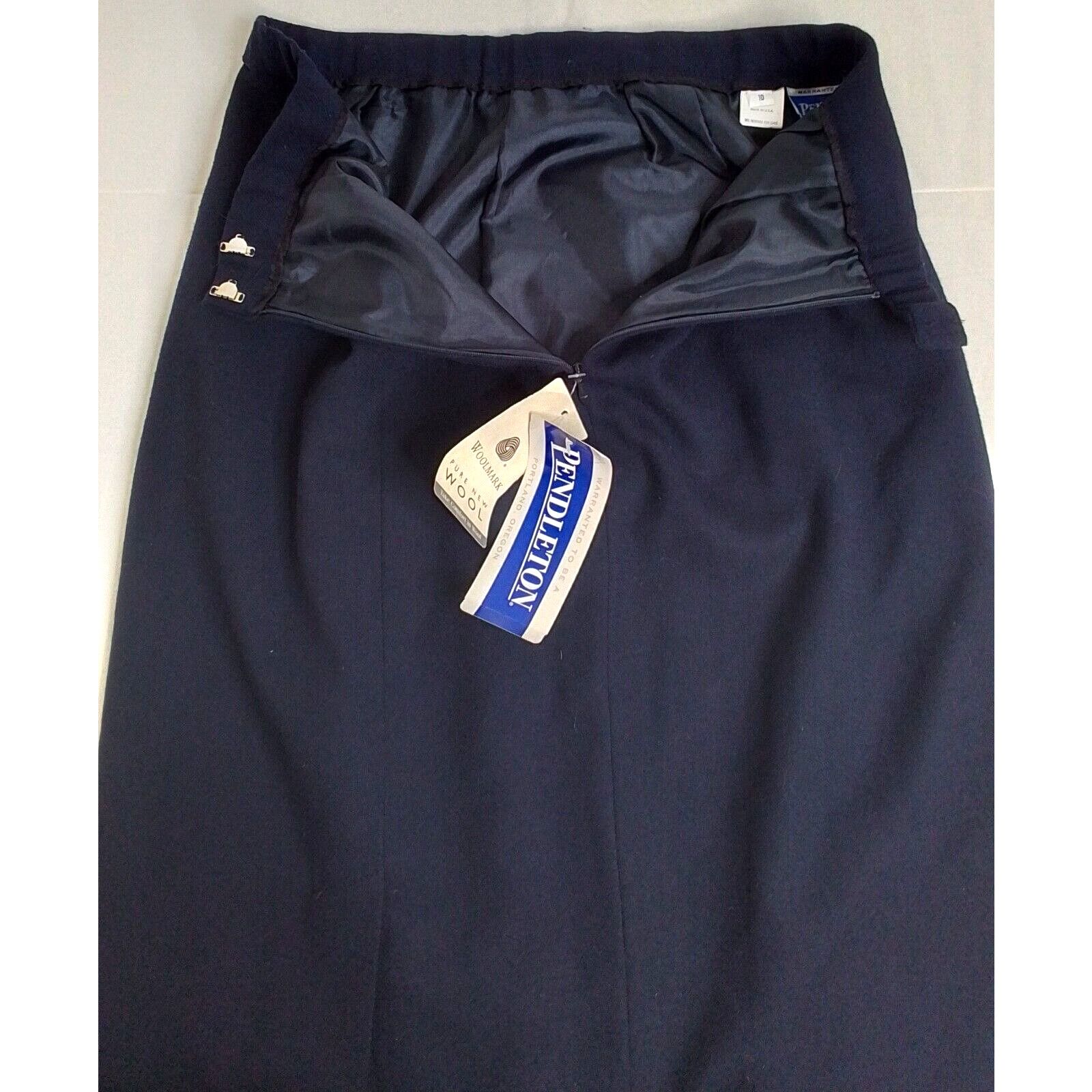 Pendleton Pendleton Wool Pencil Skirt Women's 10 Navy Blue VTG NWT Size 32" / US 10 / IT 46 - 4 Thumbnail