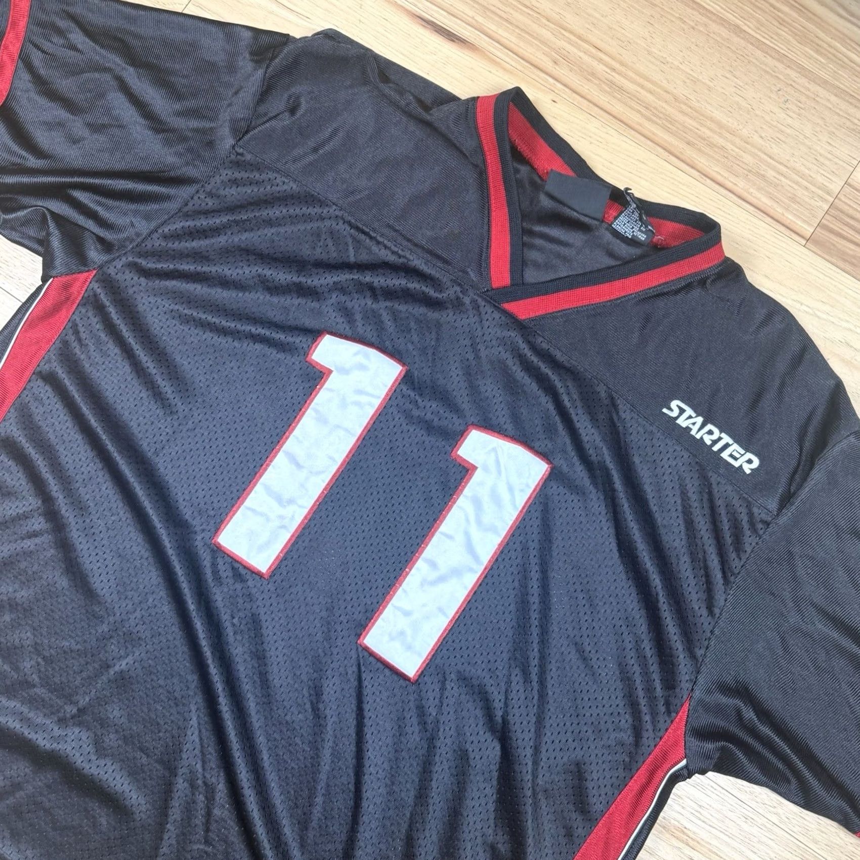 Starter VINTAGE Starter Football Shirt Mens L Black 90s #11 Stitched Y2K Stitched Size US L / EU 52-54 / 3 - 2 Thumbnail