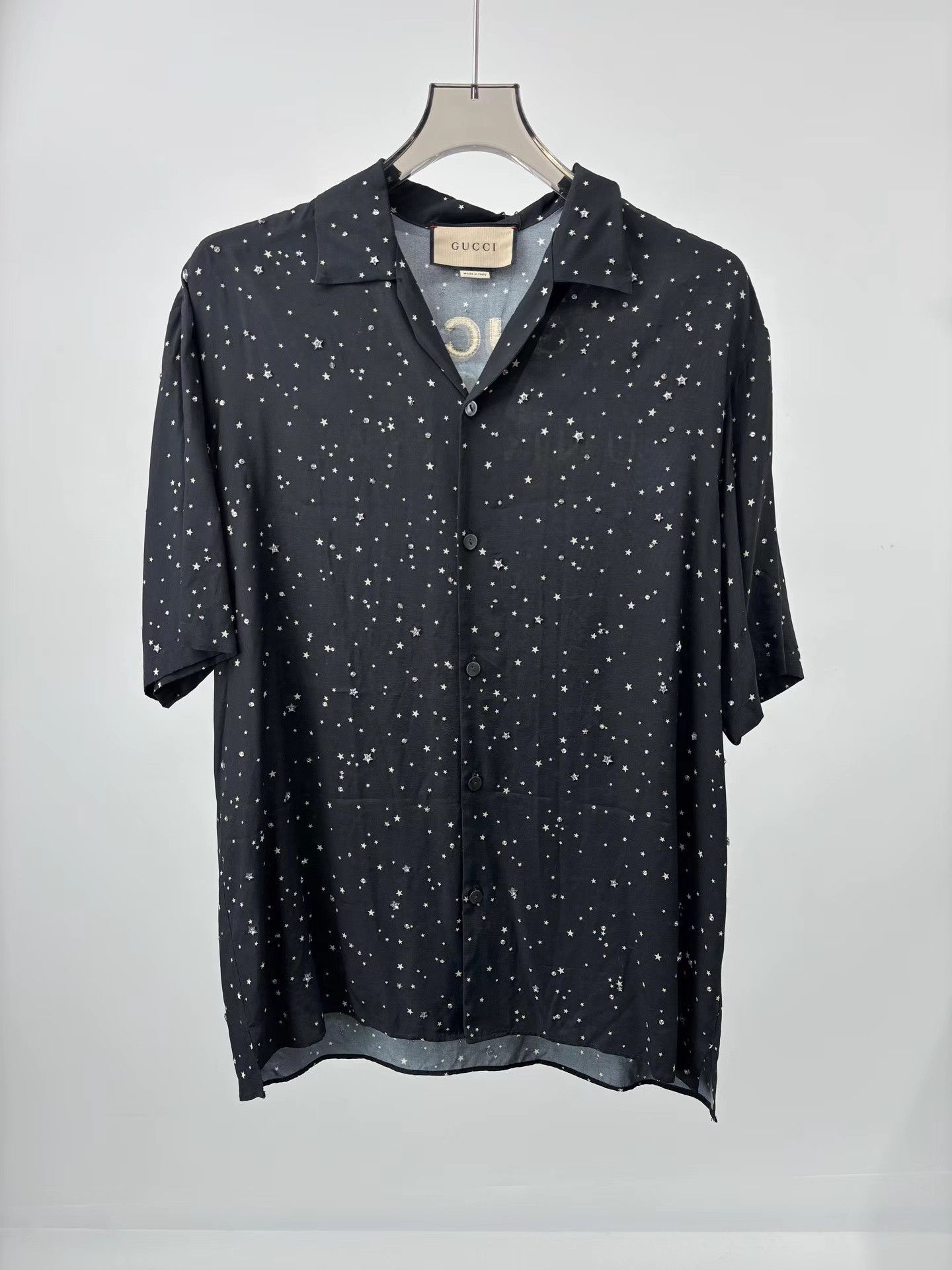 Gucci GUCCI Beaded Logo Back Short Sleeve Shirt Size US M / EU 48-50 / 2 - 1 Thumbnail