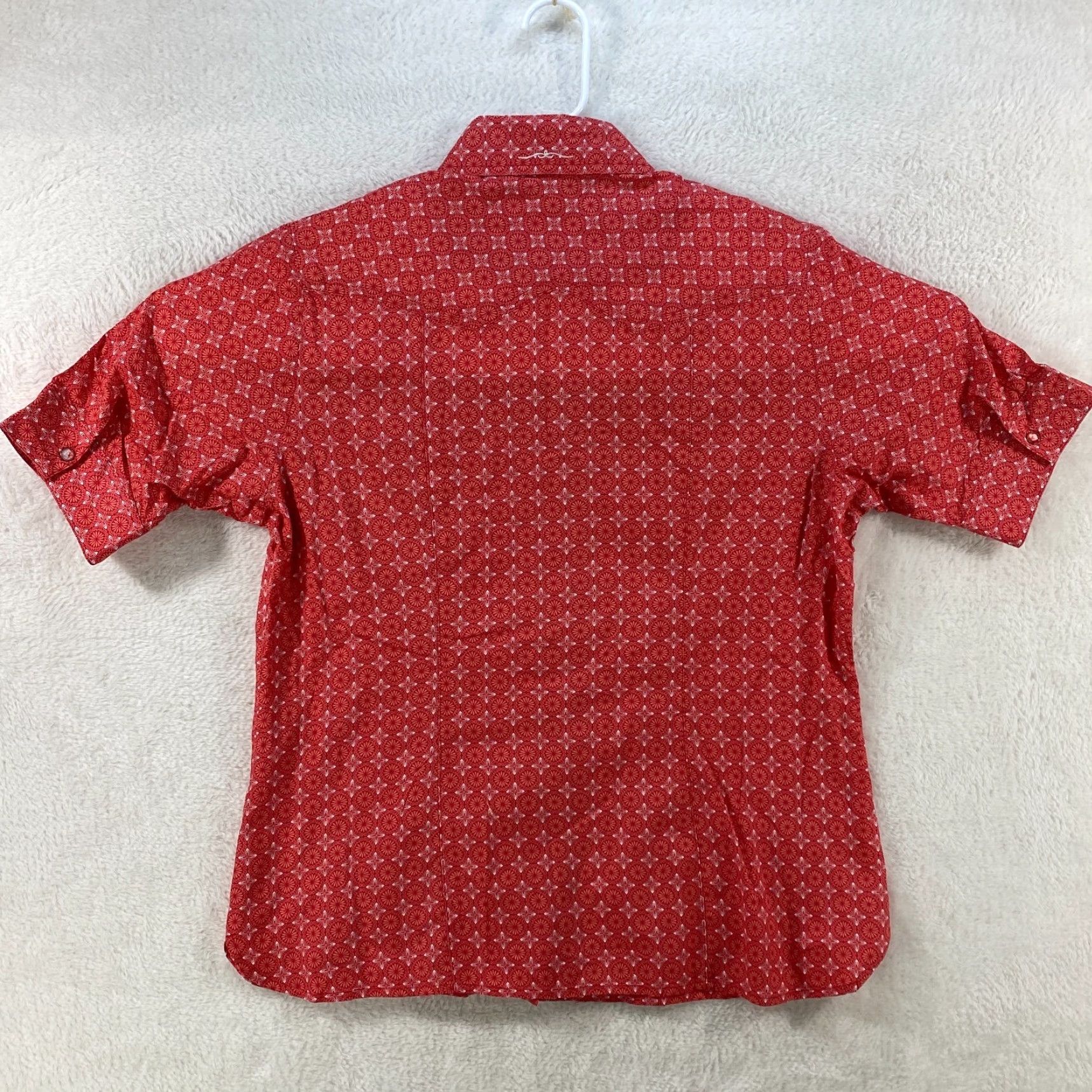 Vintage Rockies Womens L Large Western Cowgirl Shirt Pearl Snap Up Short Sleeve Red Size L / US 10 / IT 46 - 2 Thumbnail