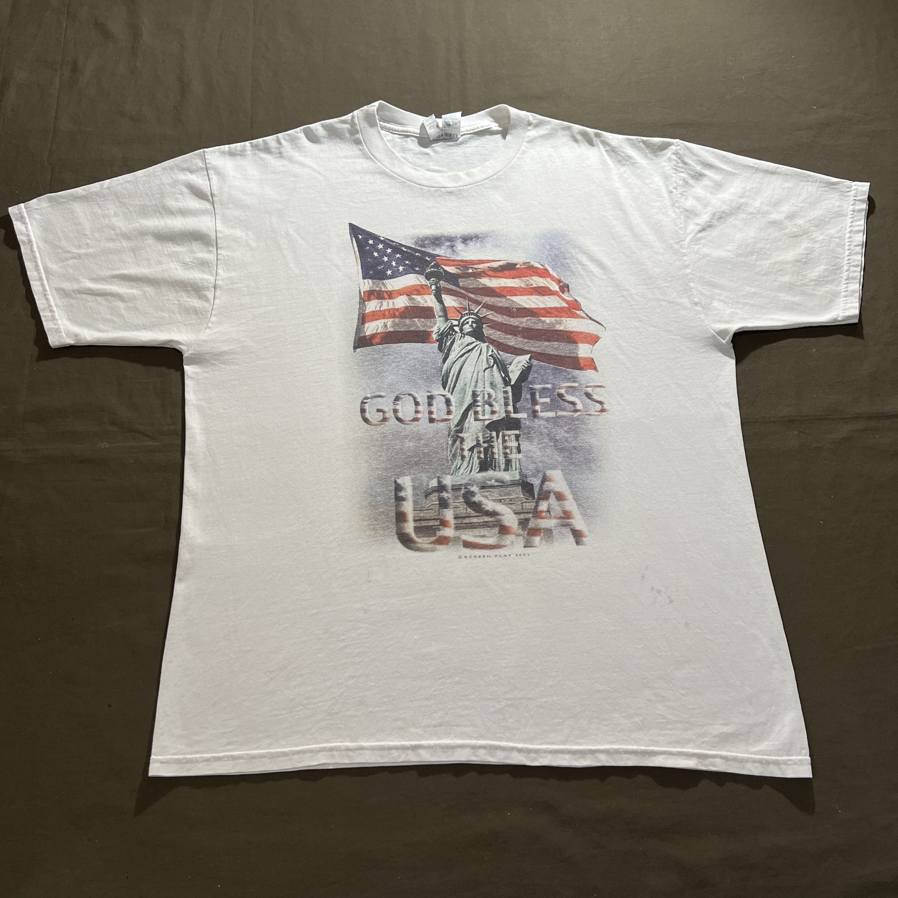 Band Tees × Vintage Vtg God Bless theUSA Lee Greenwood ScreenPlay Bill Monroe Size US XL / EU 56 / 4 - 2 Thumbnail