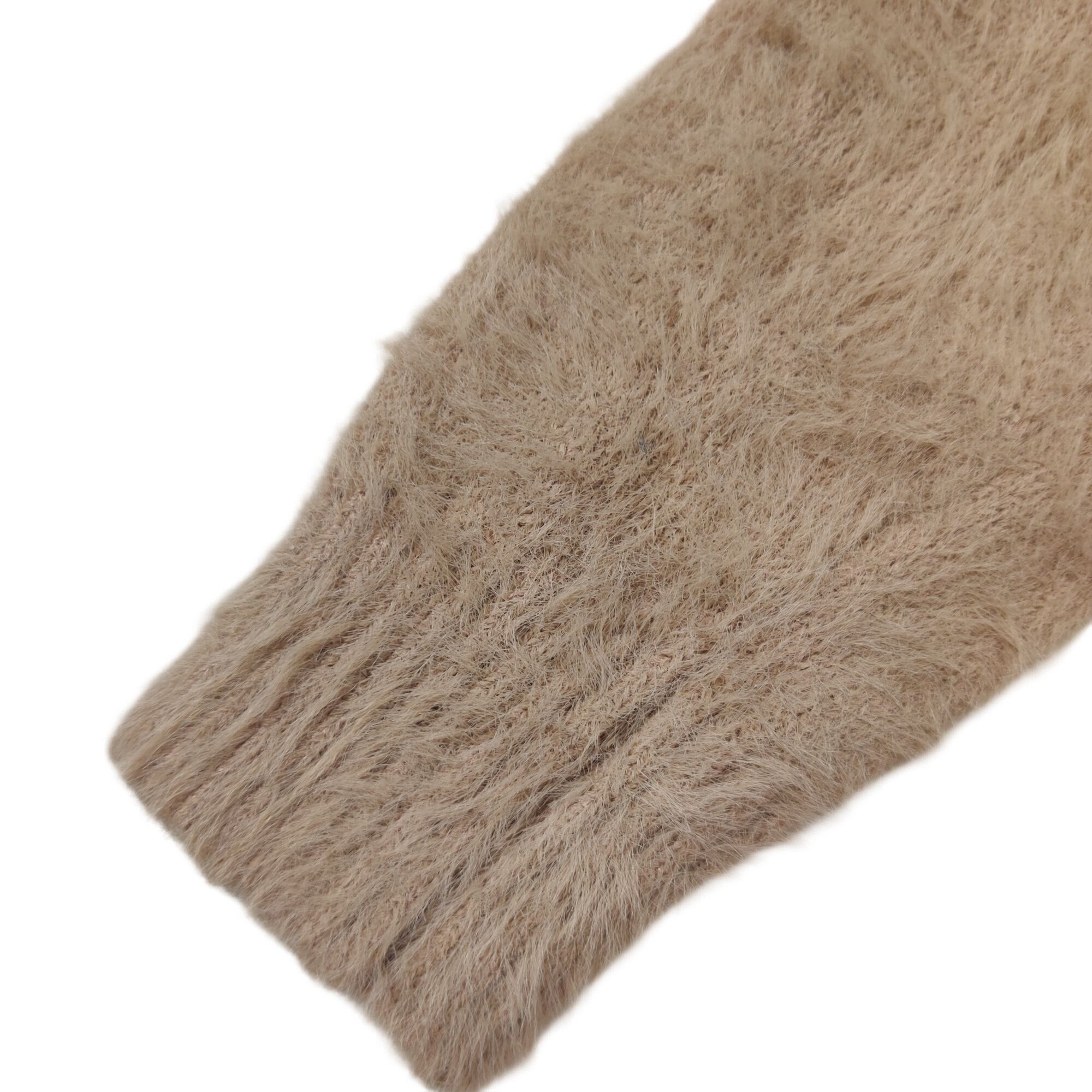 Fashion Nova Fashion Nova Fuzzy Mock Neck Crop Sweater S Tan Tie Front Mi Size S / US 4 / IT 40 - 6 Thumbnail