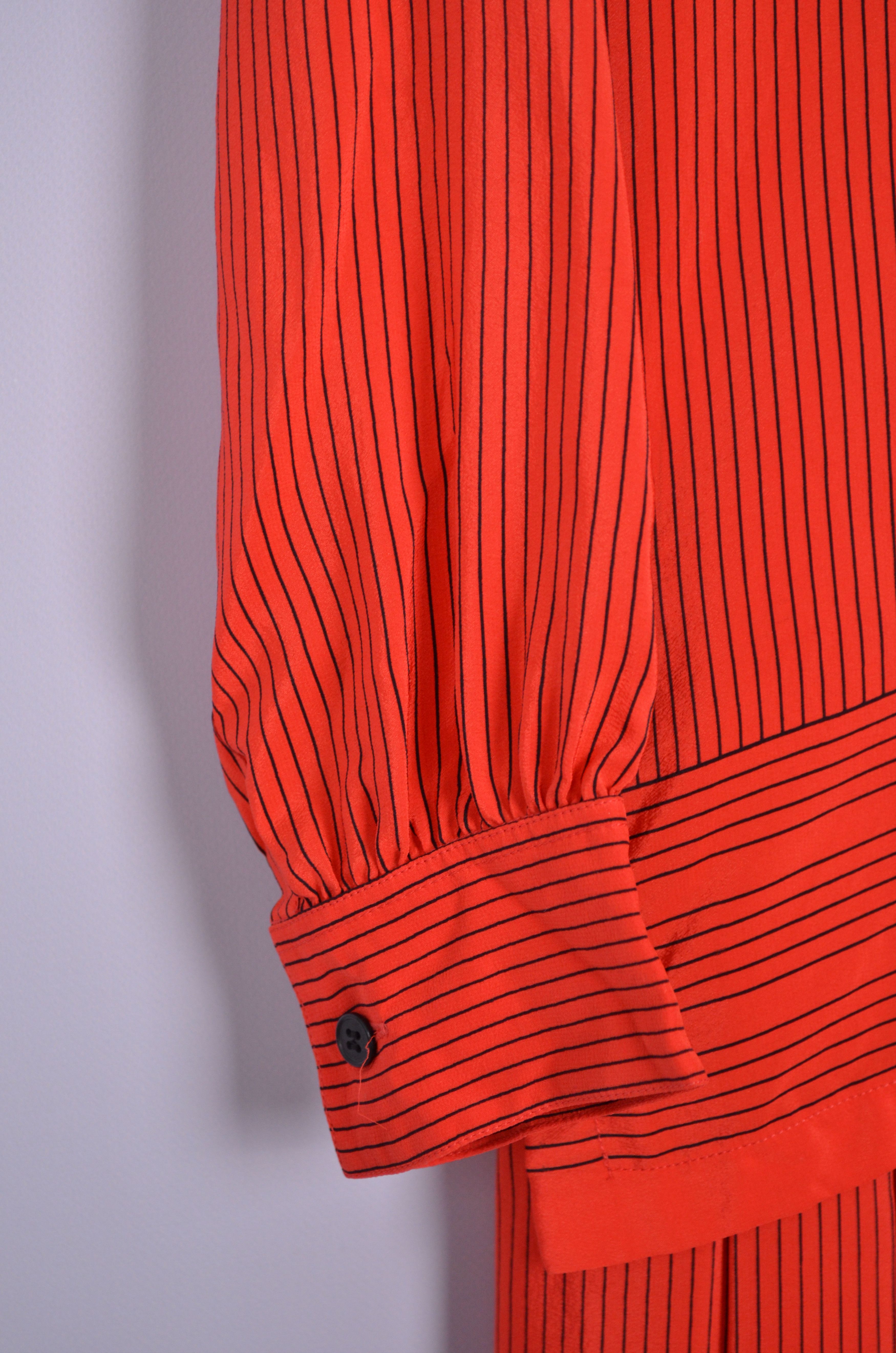 Akris × Designer Akris Feldpausch 100% Silk Stripe Suit Blouse Skirt Size 38 Size M / US 6-8 / IT 42-44 - 7 Thumbnail